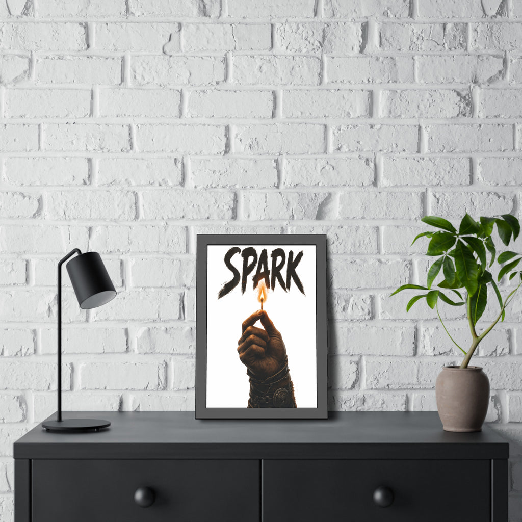 Framed Poster —  Lit Match Spark Wall Art