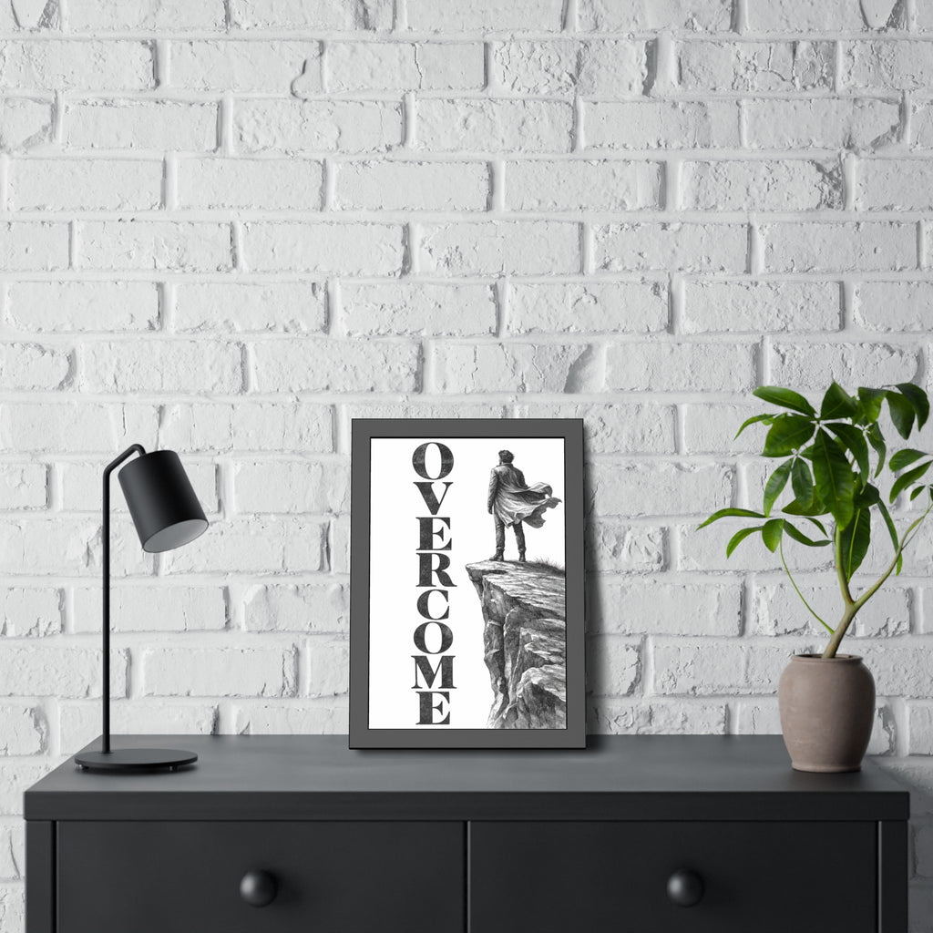 Overcome Framed Poster —  Cliffside Wall Art
