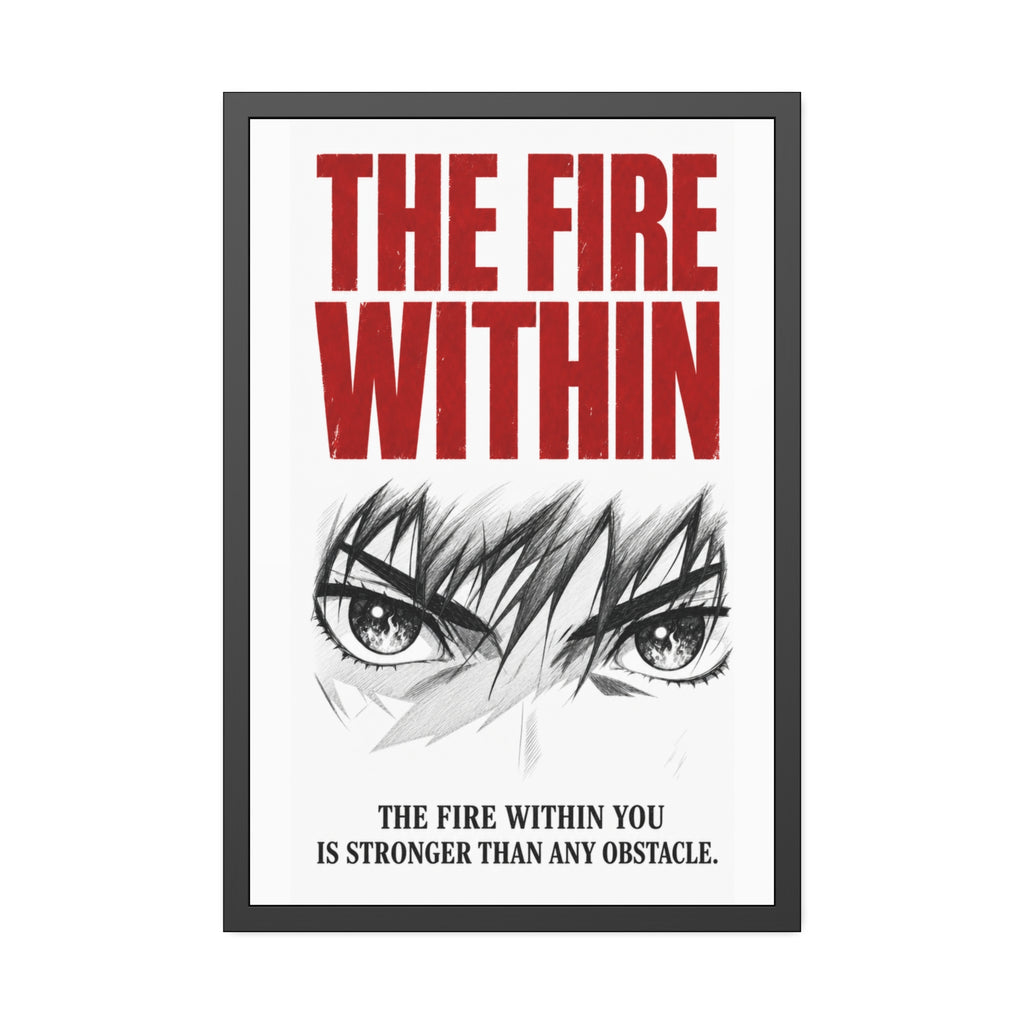 Framed Poster — 'The Fire Within' Motivational Wall Art