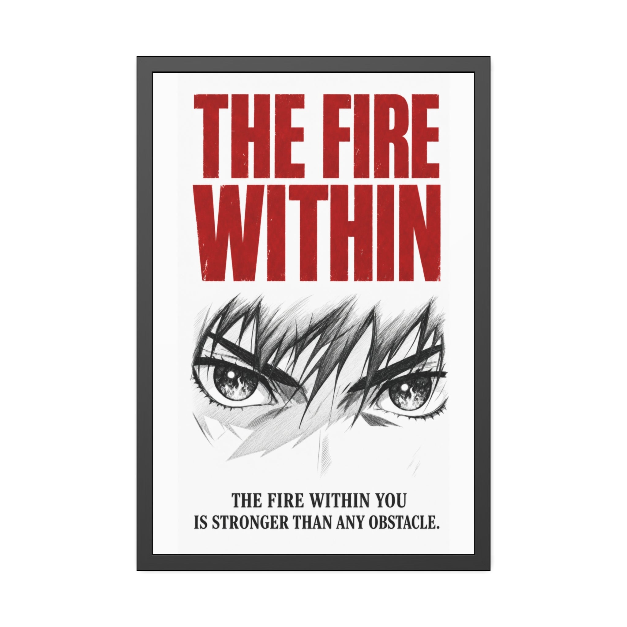 Framed Poster — 'The Fire Within' Motivational Wall Art