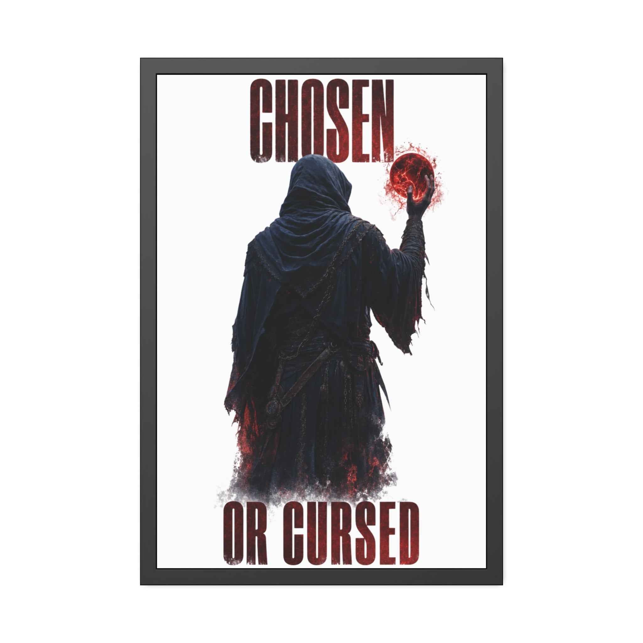 Framed Poster - "Chosen or Cursed" Dark Grim Reaper Art