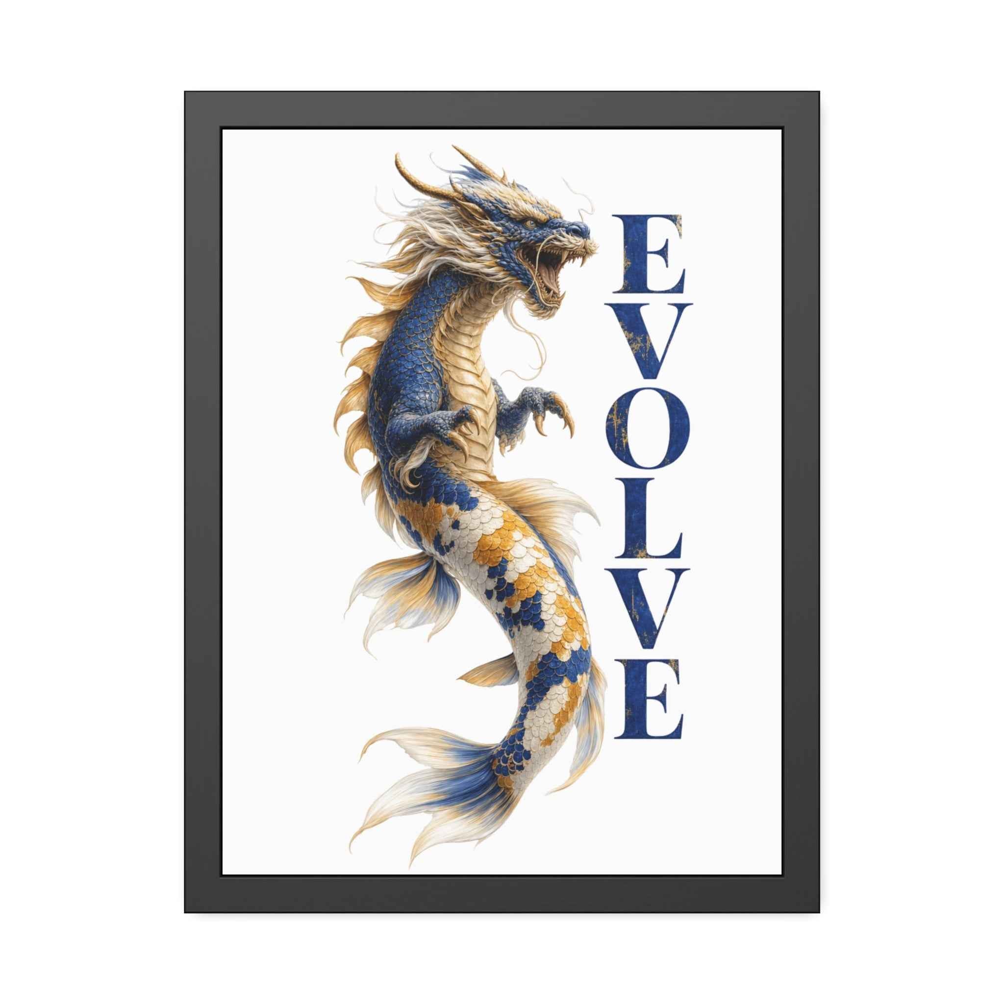 Evolve Dragon Koi Framed Poster