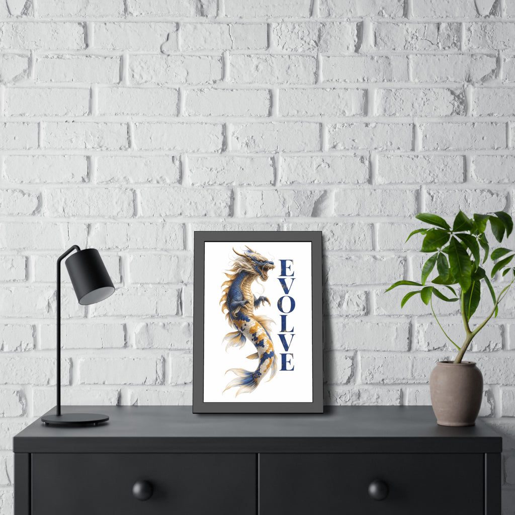 Evolve Dragon Koi Framed Poster