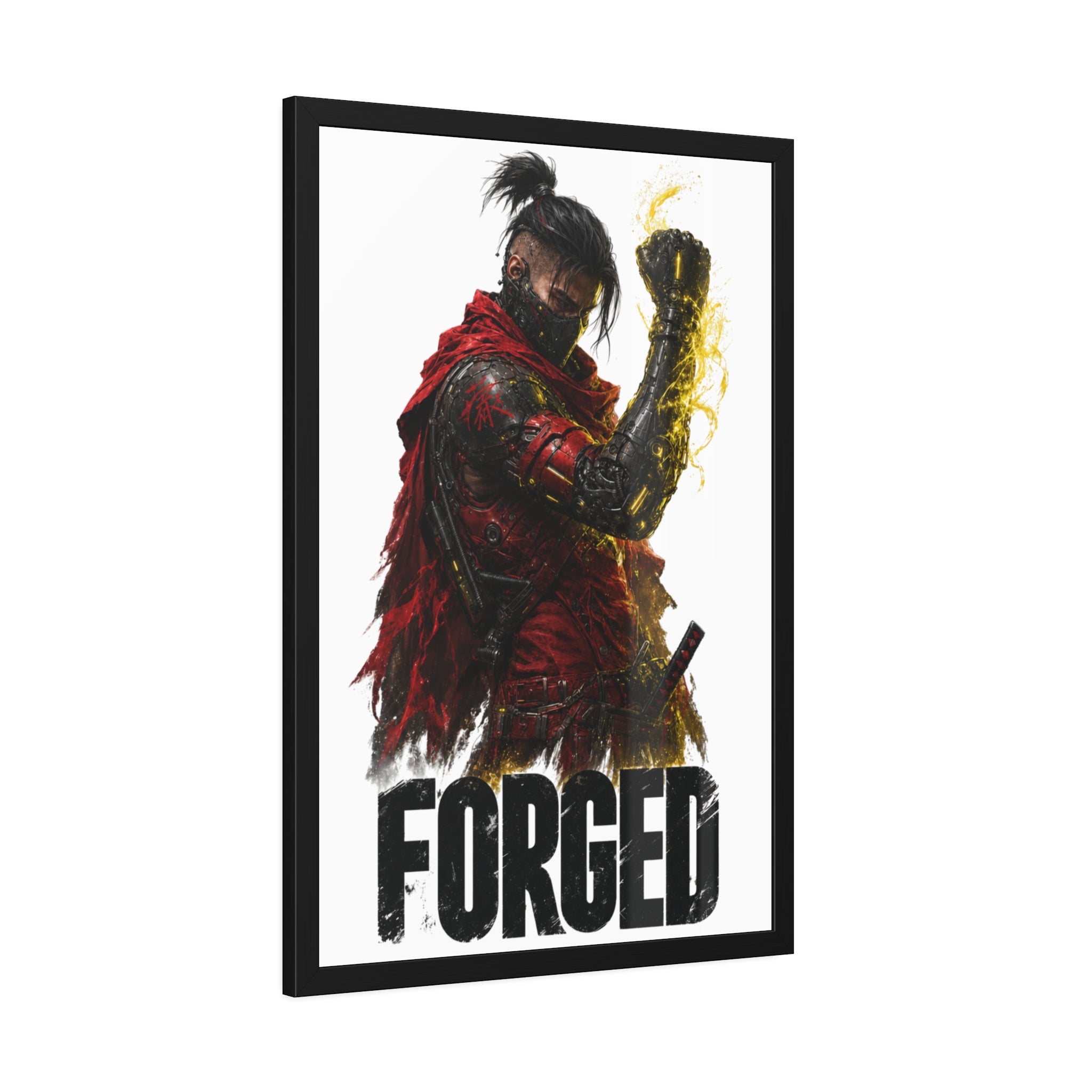Forged Warrior Framed Poster — Samurai Fantasy Art Print