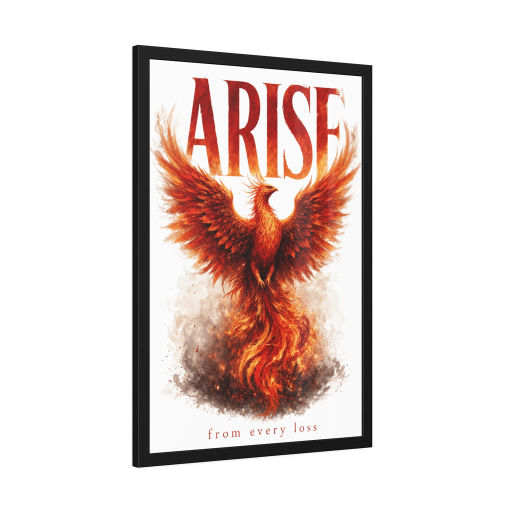 Framed Poster — "ARISE" Phoenix Art Print (Inspirational Wall Decor)