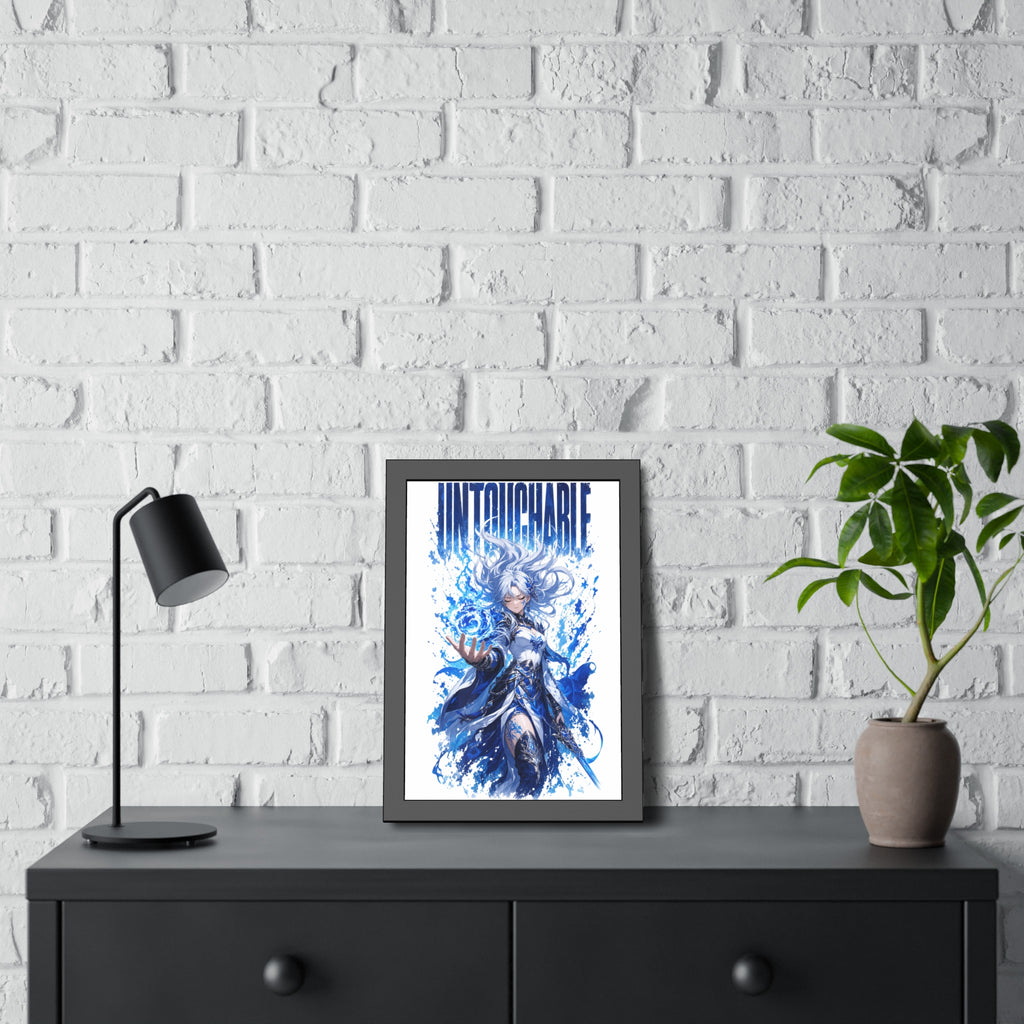 Untouchable Framed Art Poster — Blue Fantasy Sorceress Print