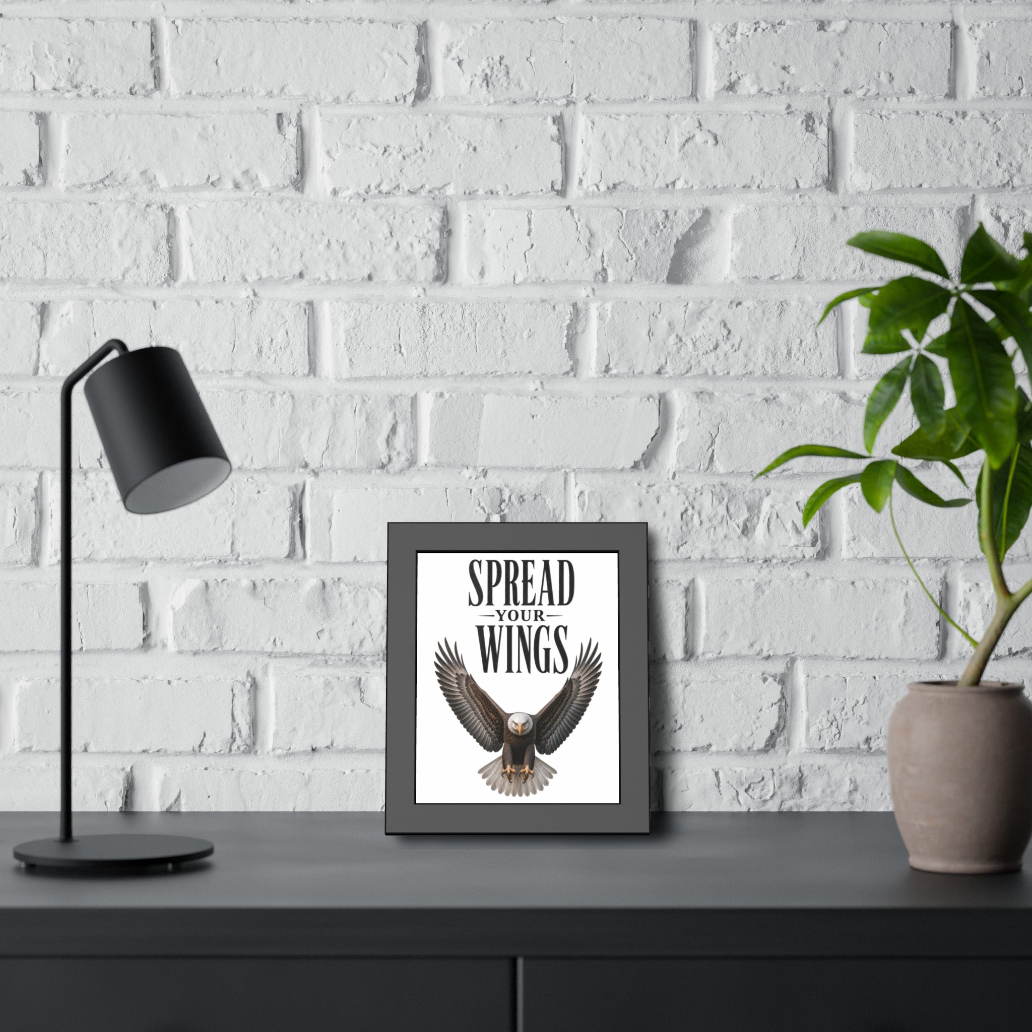 Framed Poster - "Spread Your Wings" Eagle Wall Art,