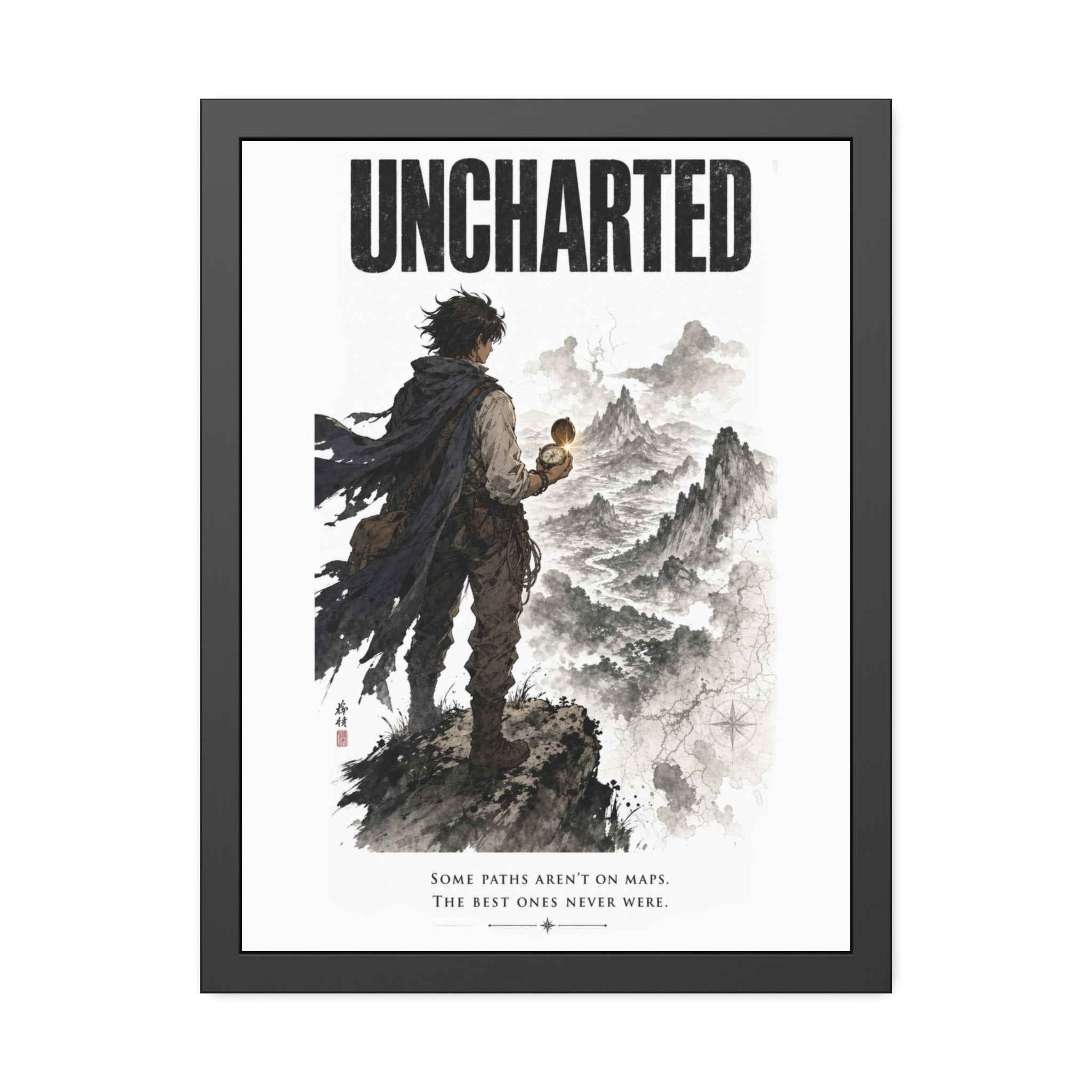 Uncharted Framed Art Print — Adventurer Poster