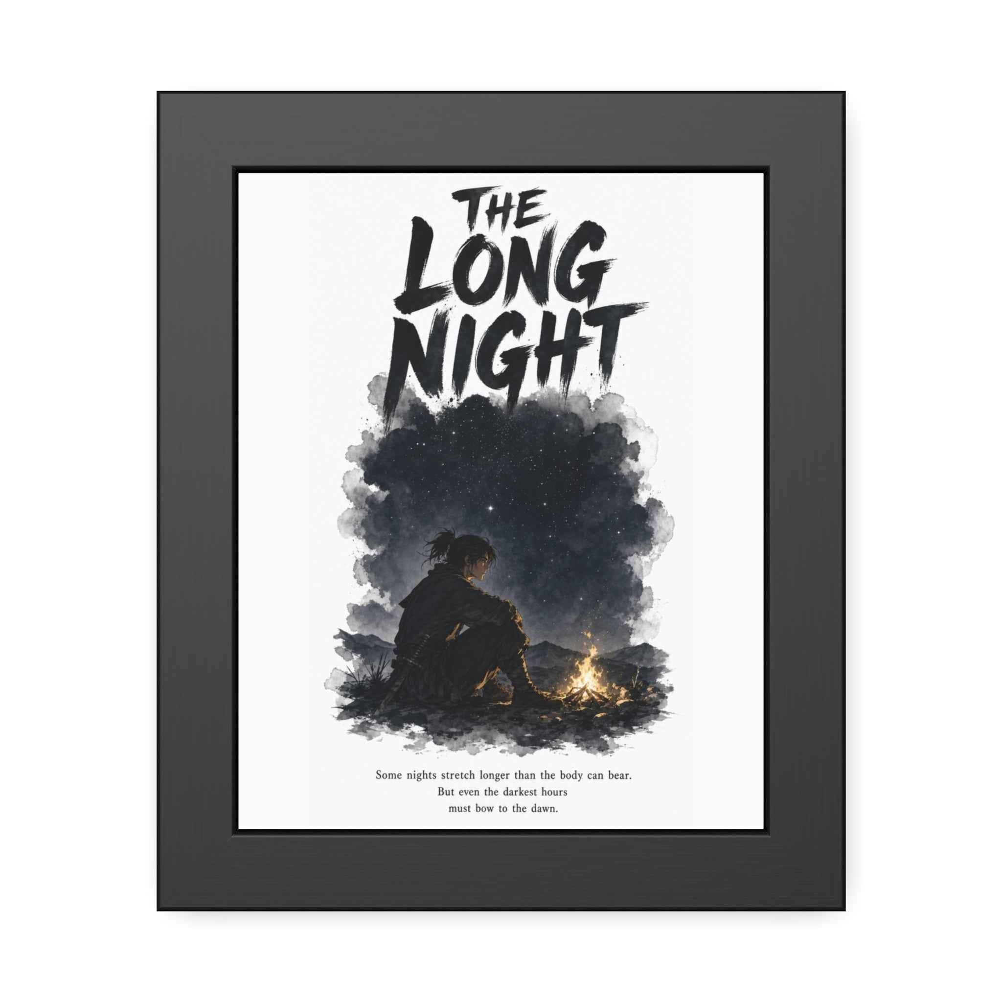 The Long Night Framed Poster — Campfire Night Sky Wall Art