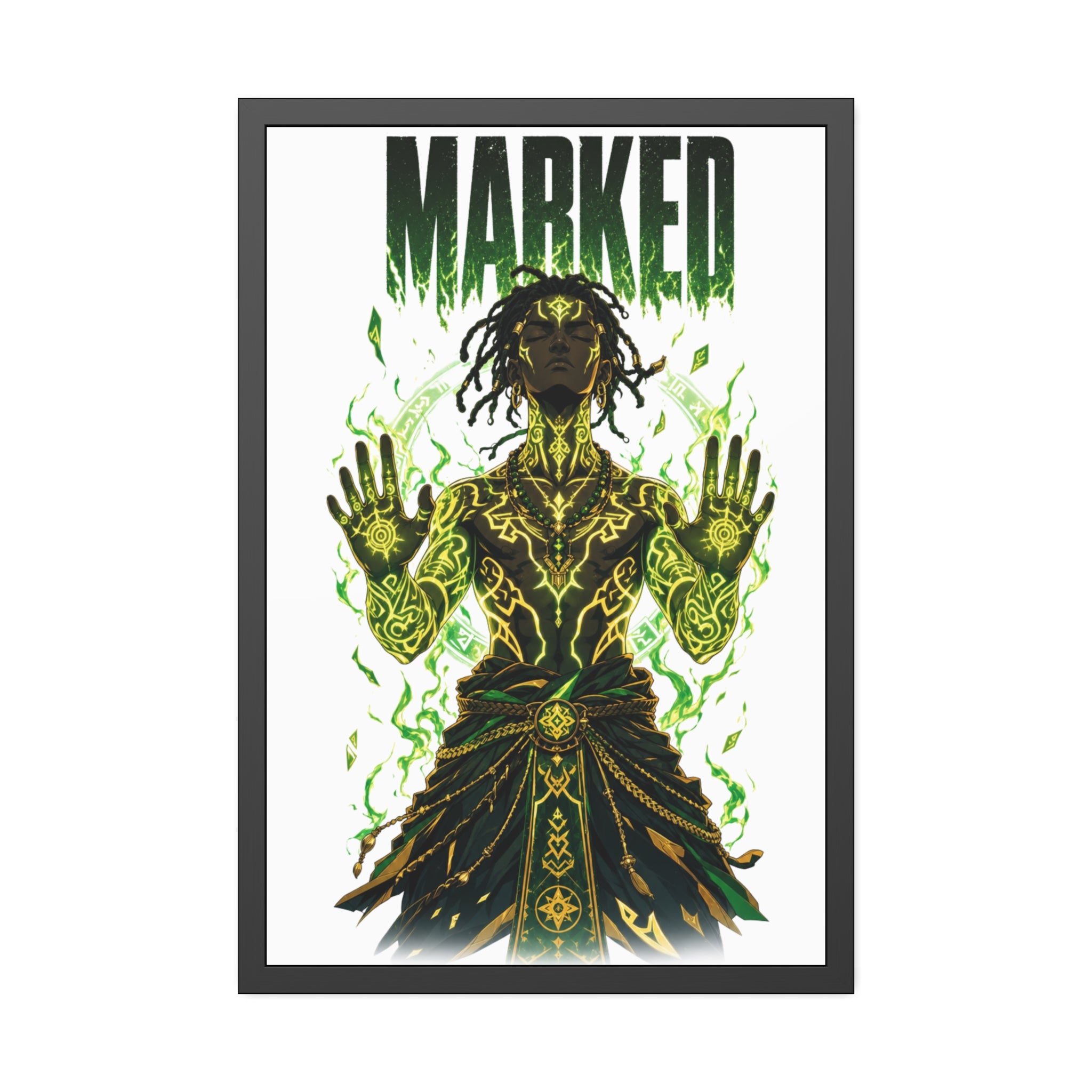 Framed Poster — "MARKED" Mystic Warrior Art Print