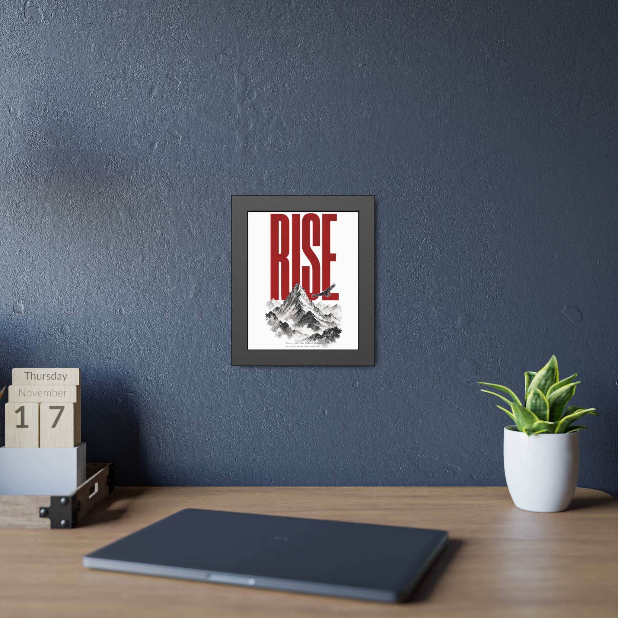 Framed Poster "RISE" Mountain Art Print