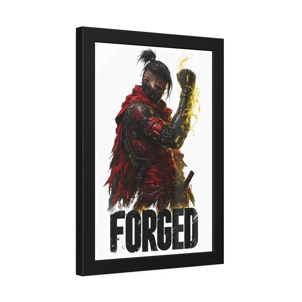 Forged Warrior Framed Poster — Samurai Fantasy Art Print