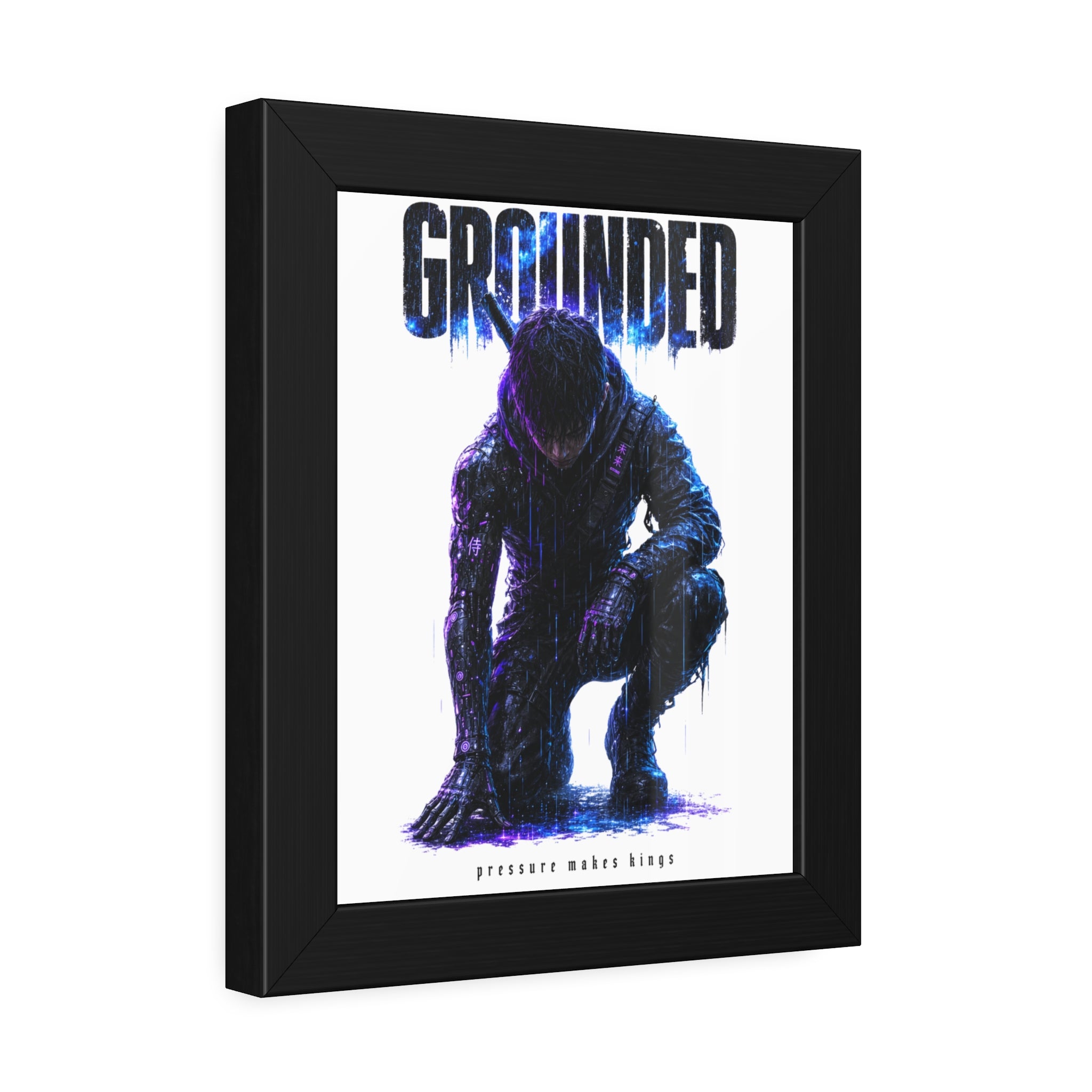 Framed Poster — 'GROUNDED' Motivational Sci‑Fi Art
