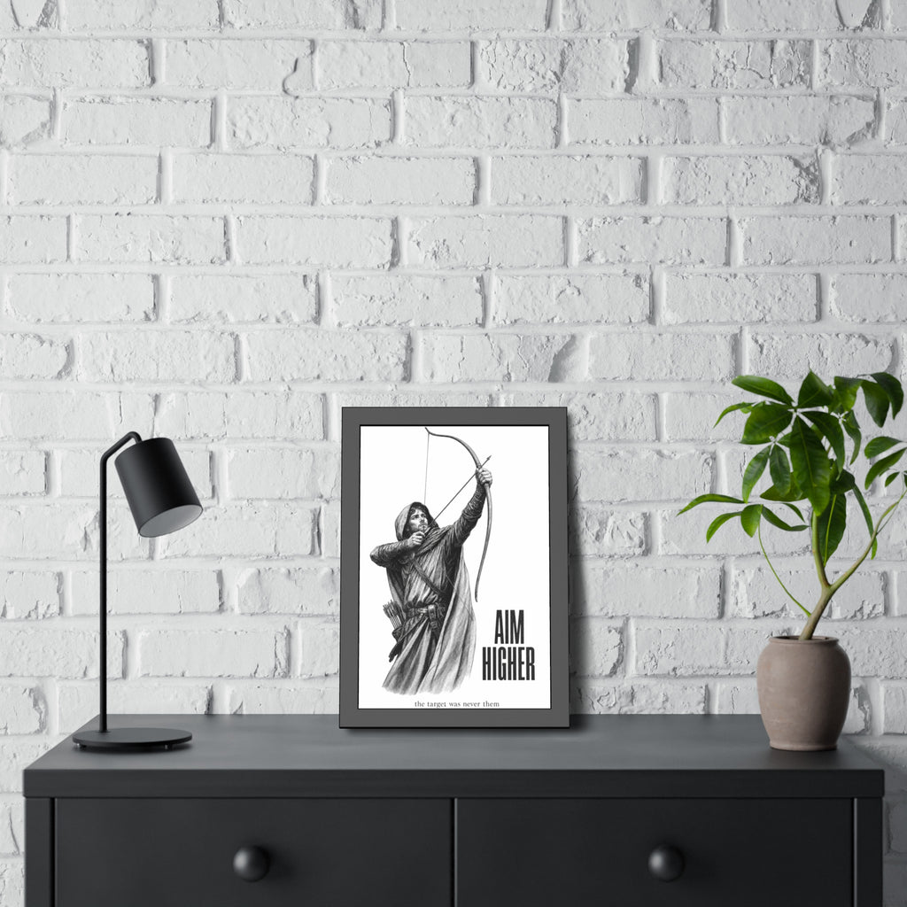 Aim Higher Framed Poster — Archer Wall Art Motivational Print