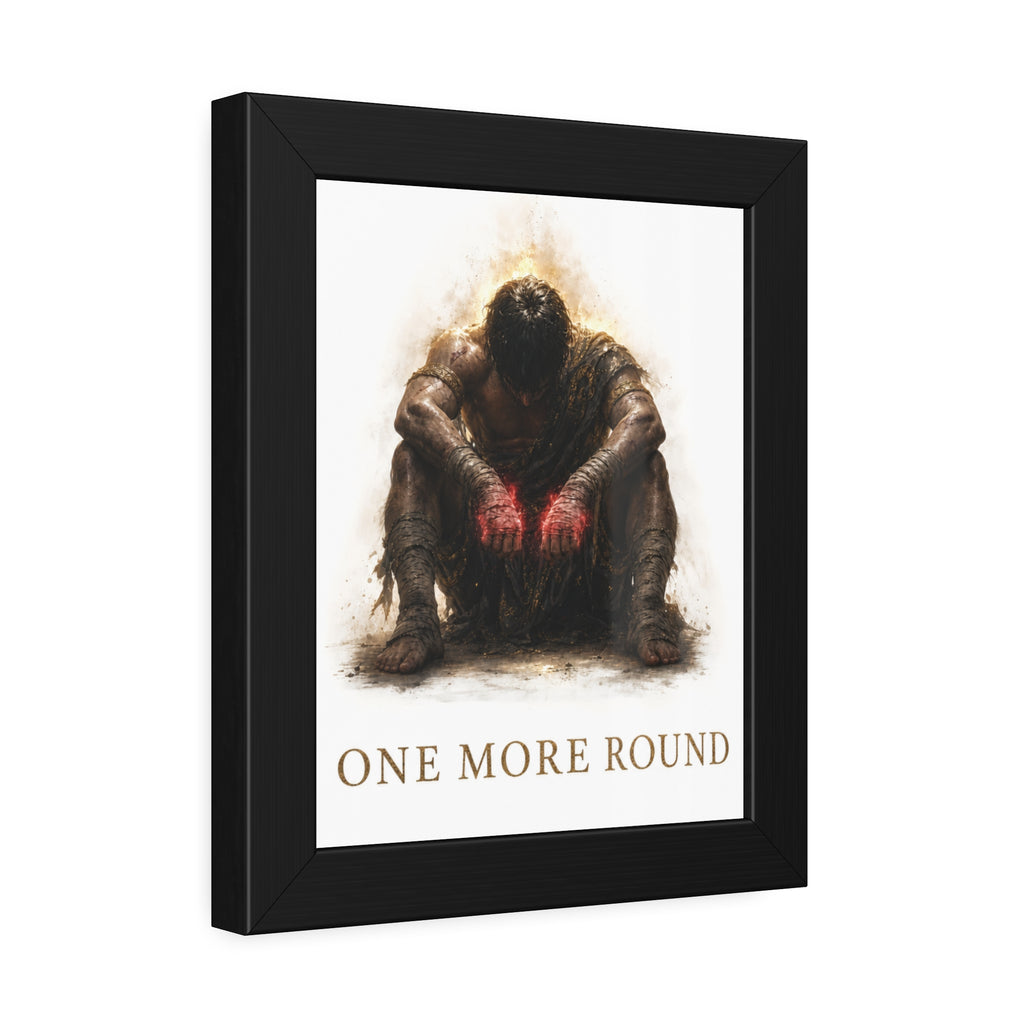 Framed Poster — "One More Round" Boxing Motivational Art