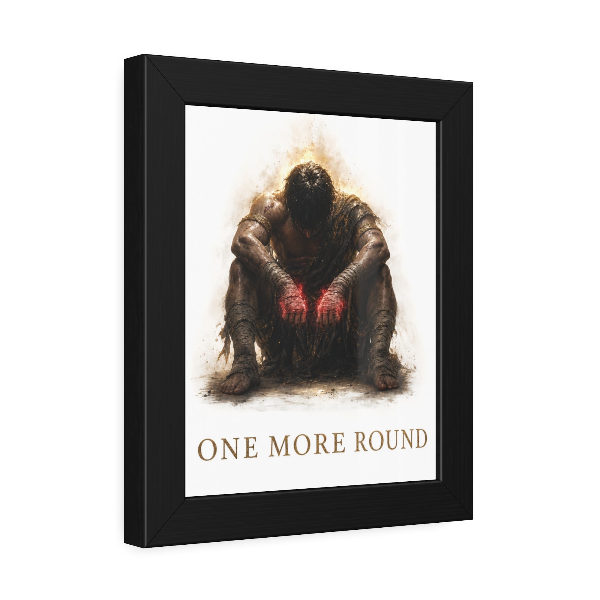 Framed Poster — "One More Round" Boxing Motivational Art