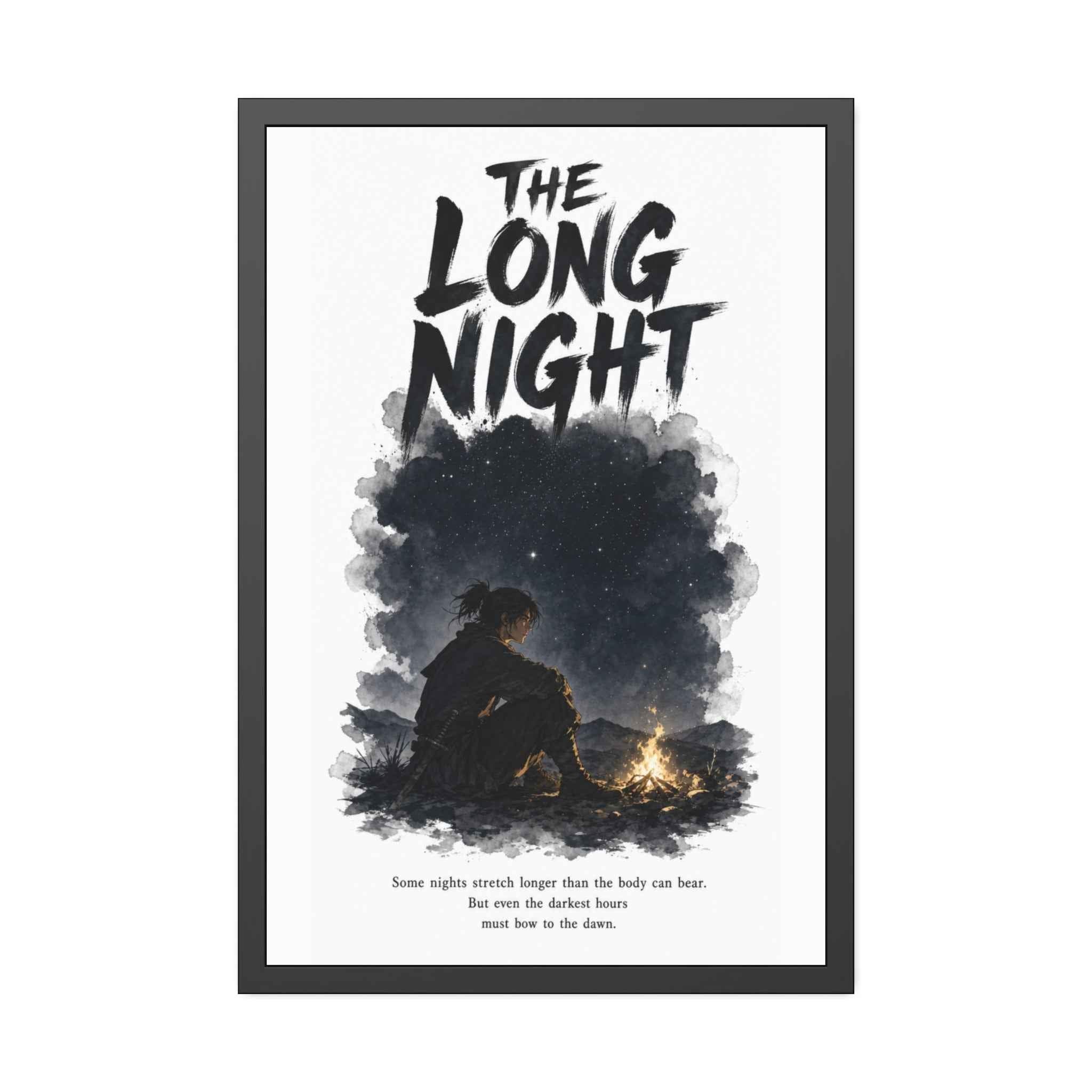 The Long Night Framed Poster — Campfire Night Sky Wall Art