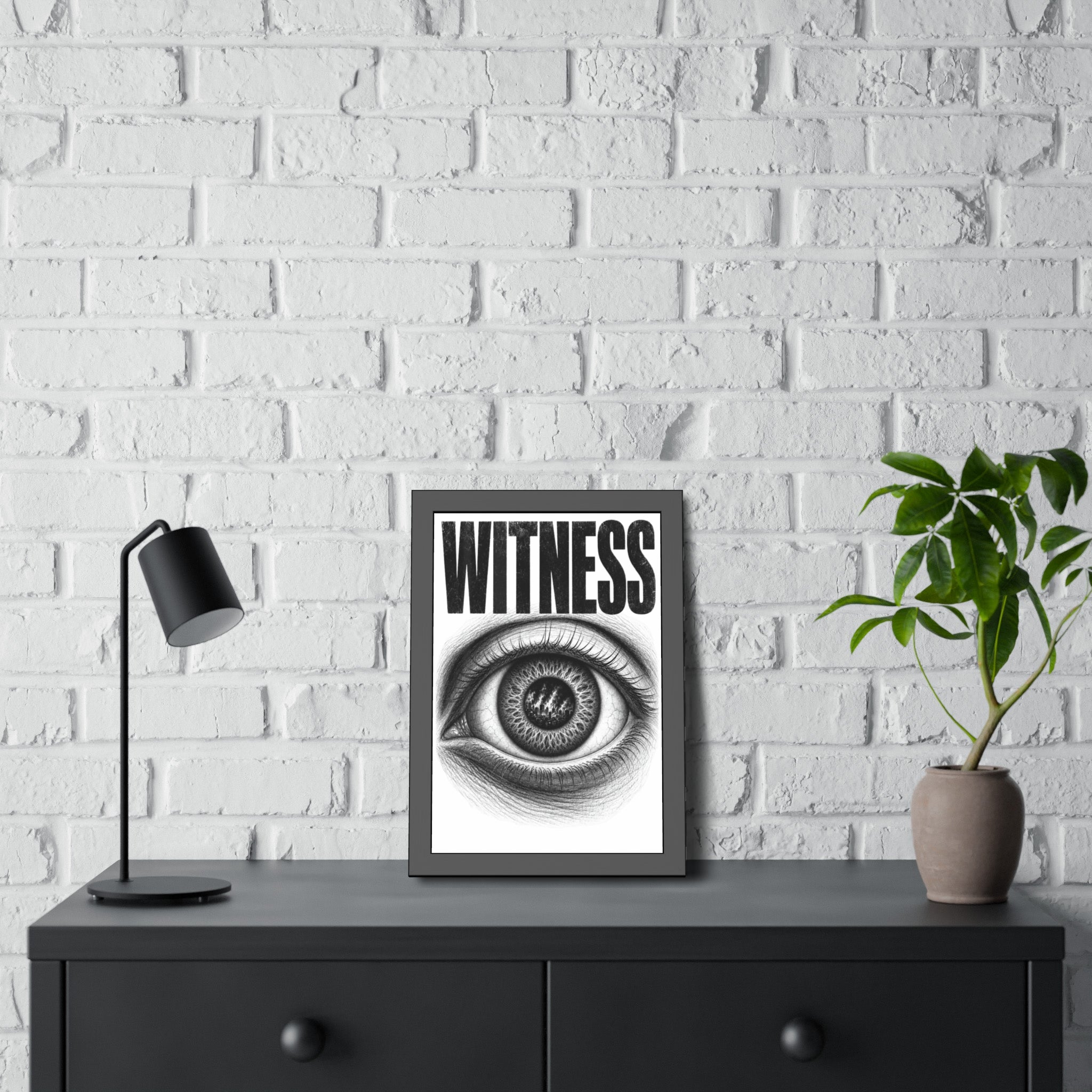 Witness Framed Art Print — Eye Poster