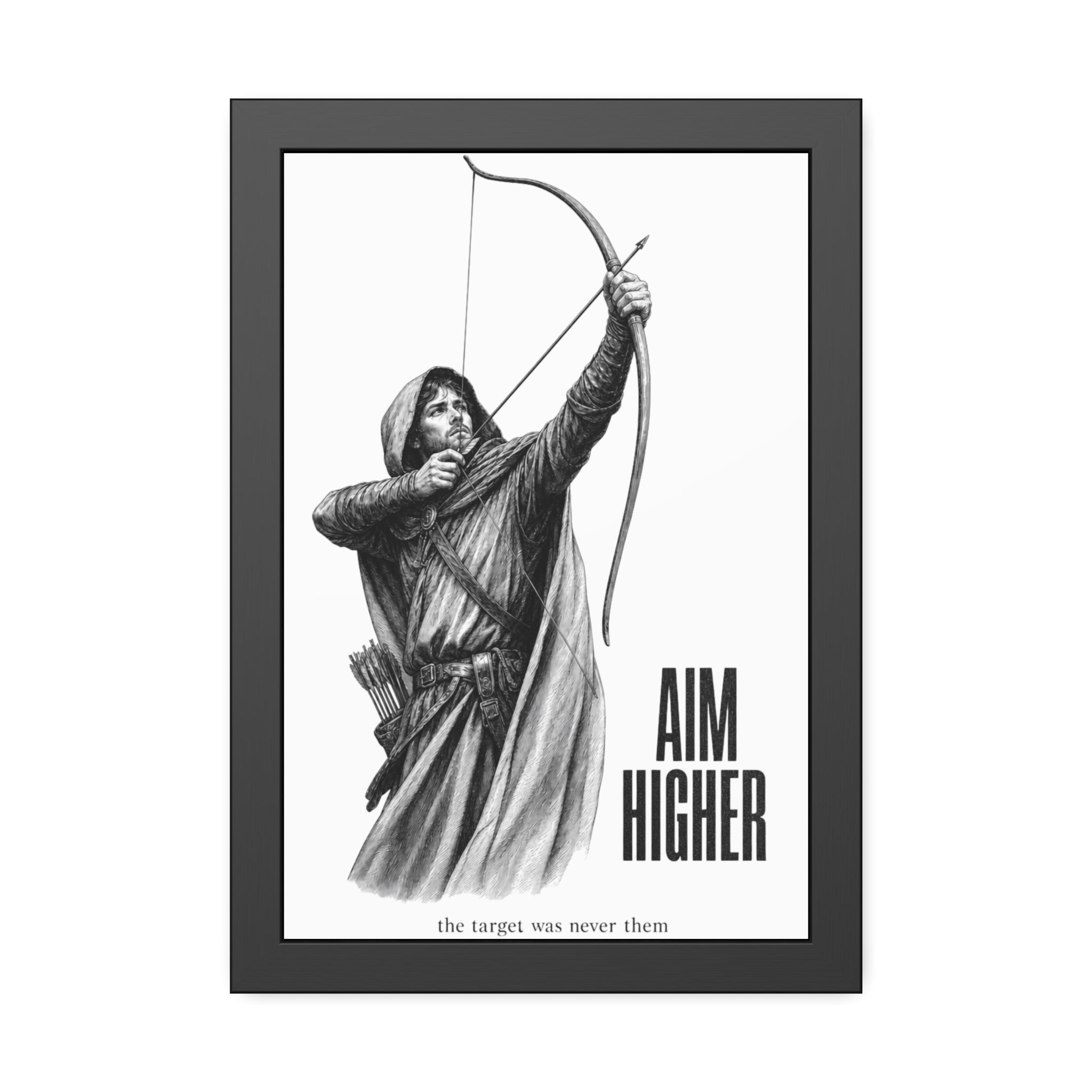 Aim Higher Framed Poster — Archer Wall Art Motivational Print