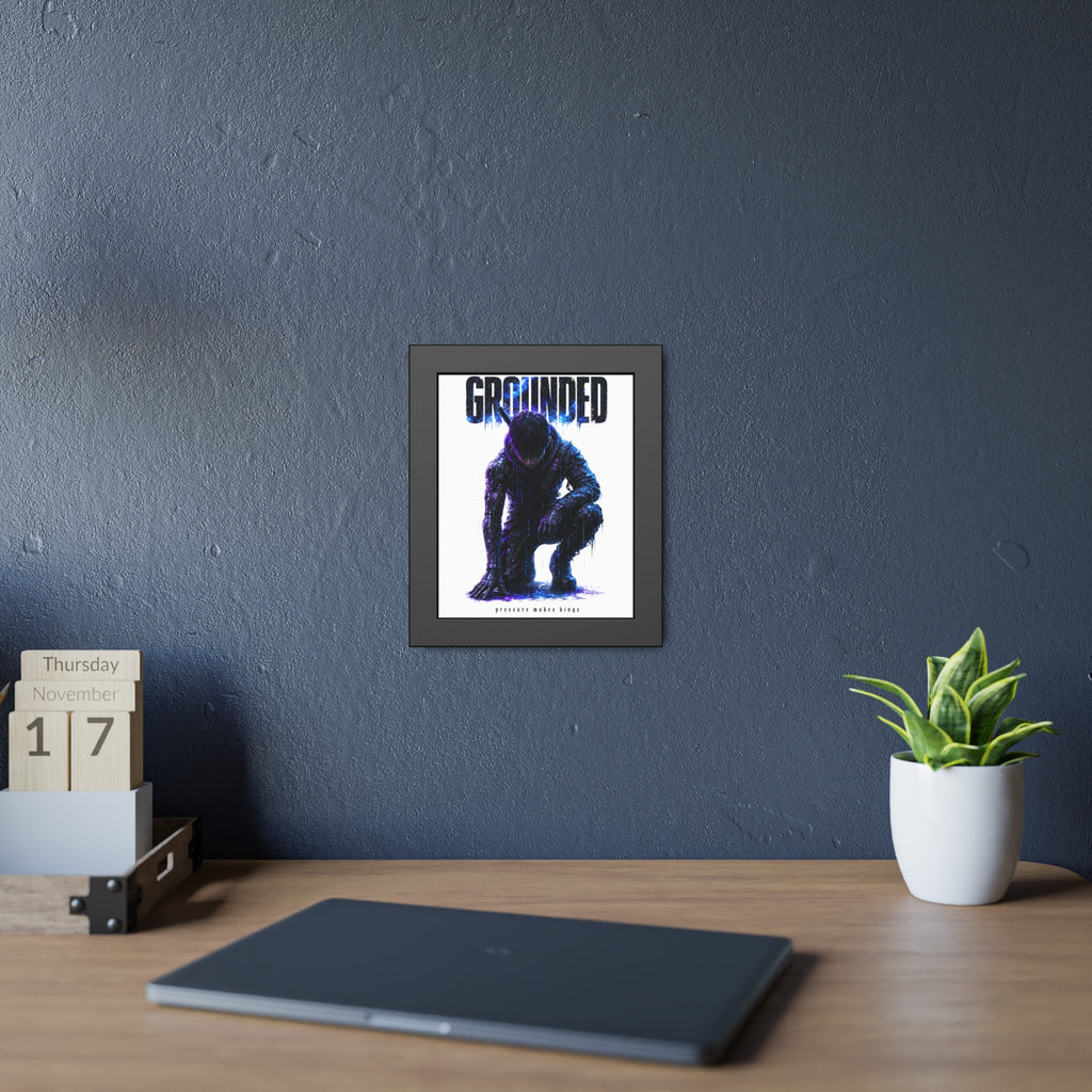 Framed Poster — 'GROUNDED' Motivational Sci‑Fi Art