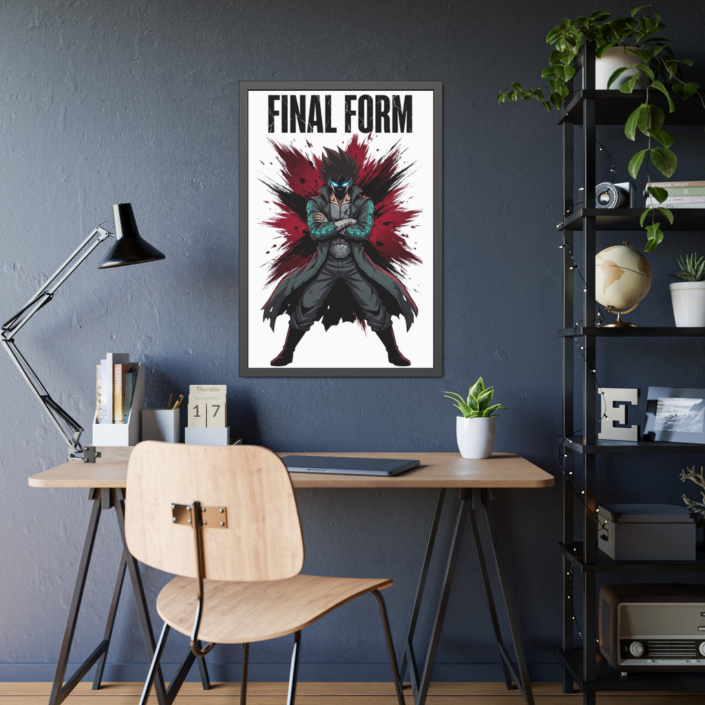 Final Form Framed Poster — Dark Anime Hero Art Print
