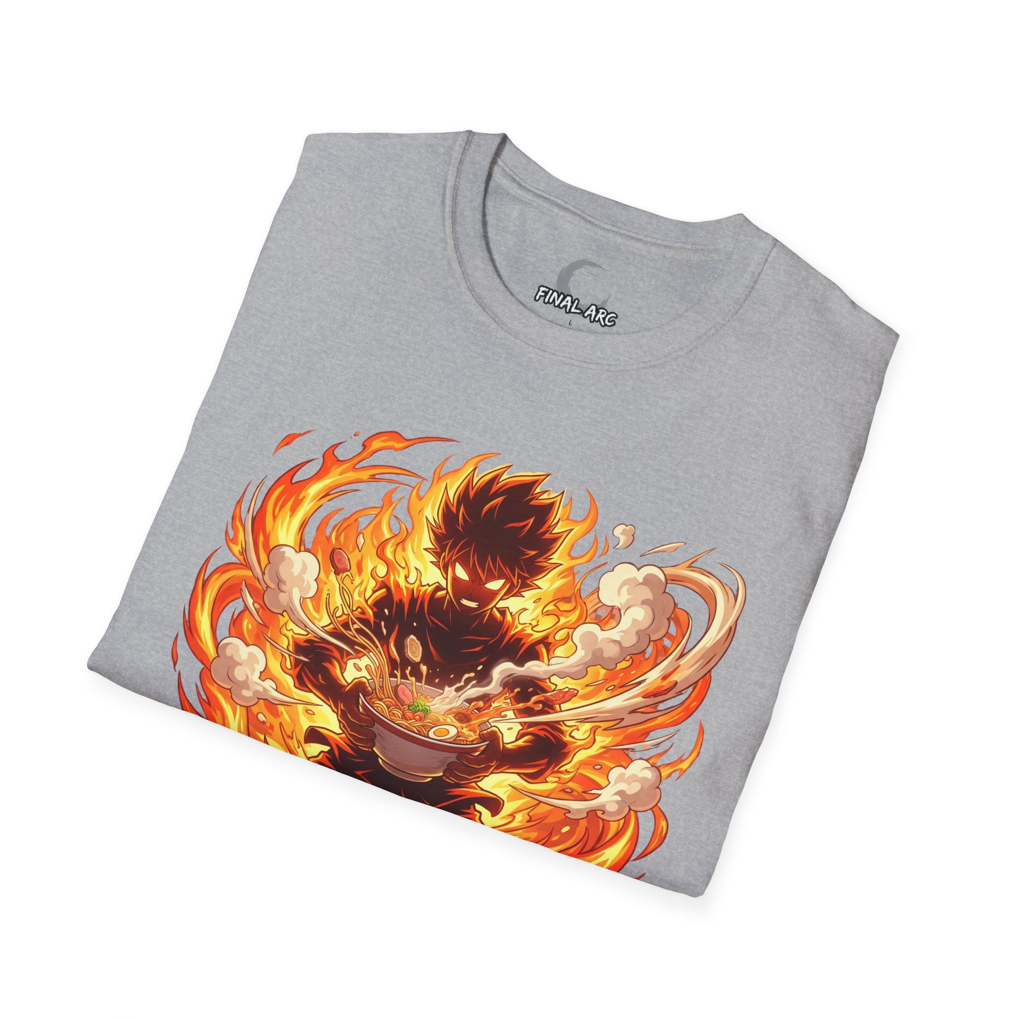 Flaming Anime Ramen Warrior T‑Shirt