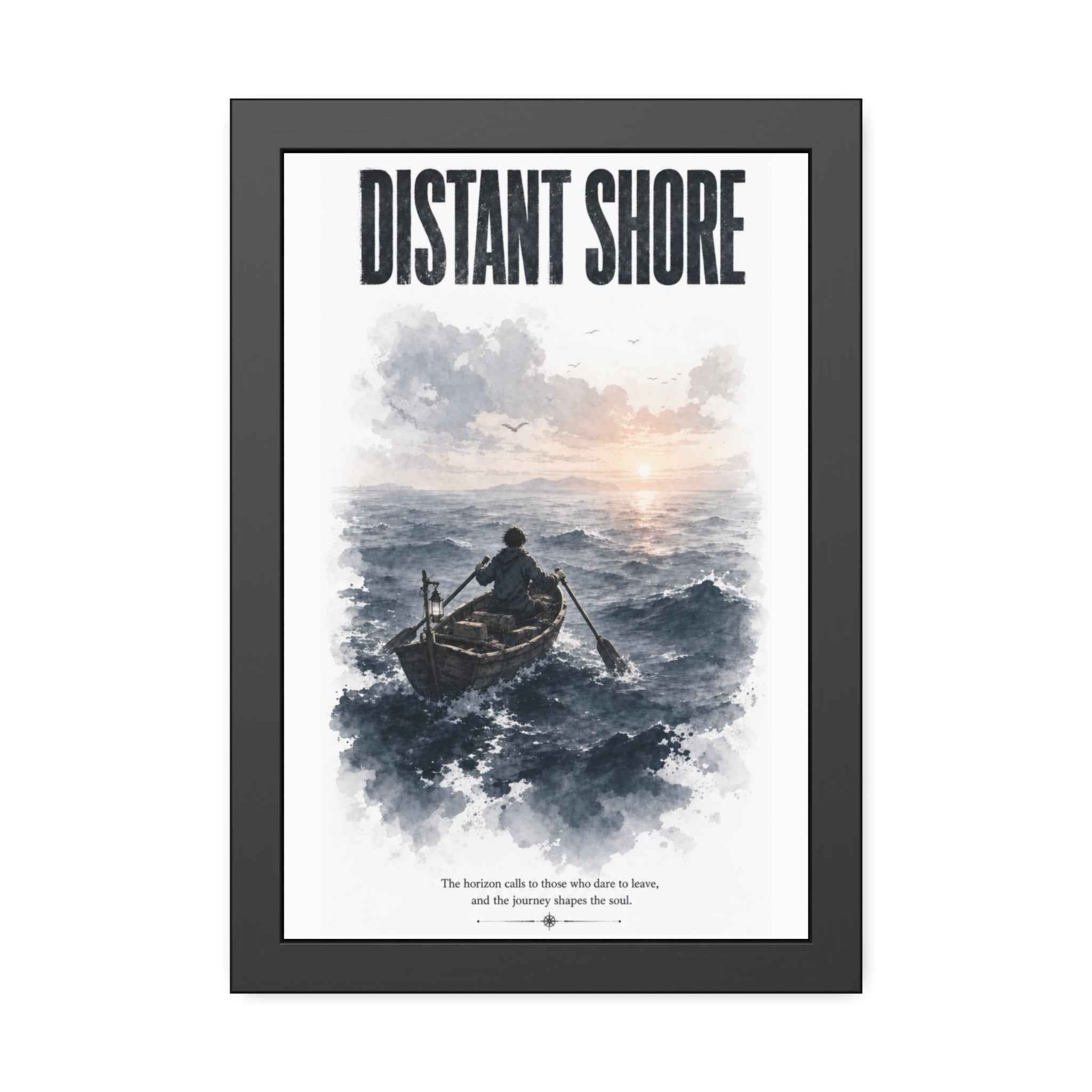 Poster — "Distant Shore" Framed Nautical Art Print