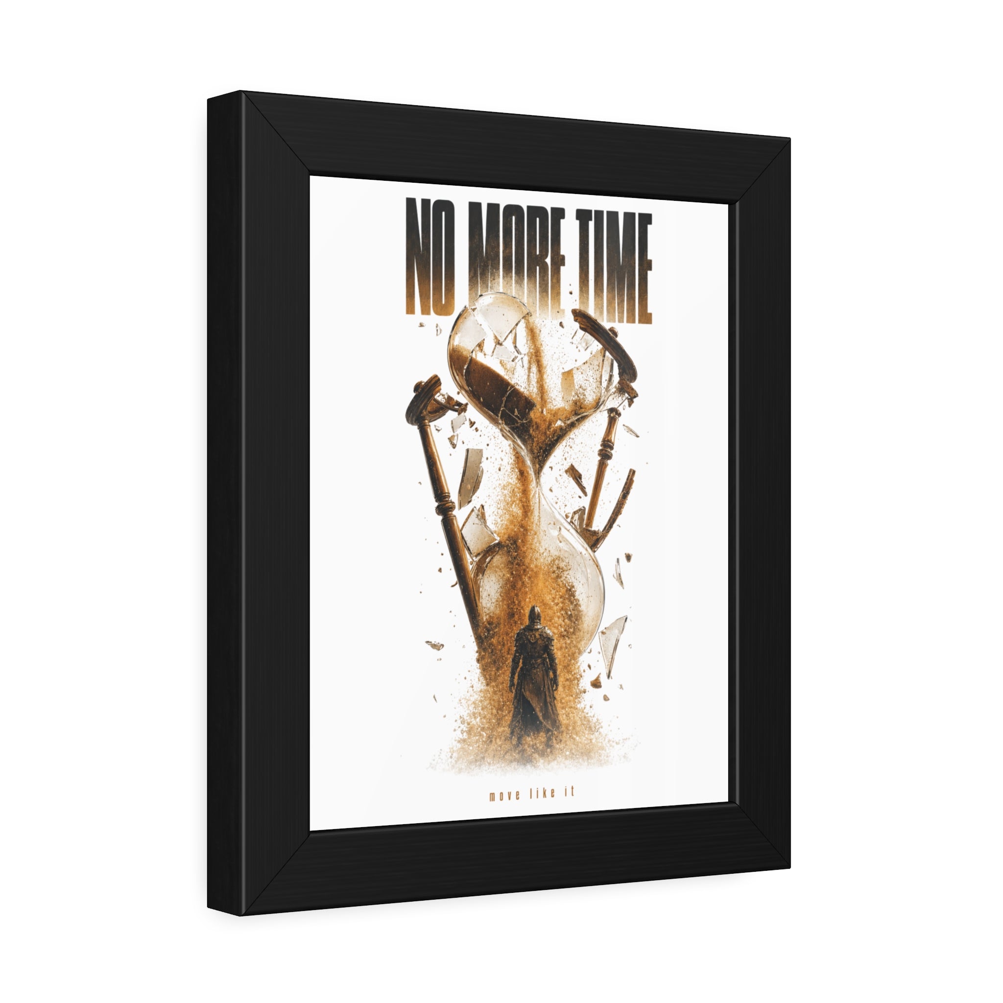 Framed Poster — "No More Time" Hourglass Art Print