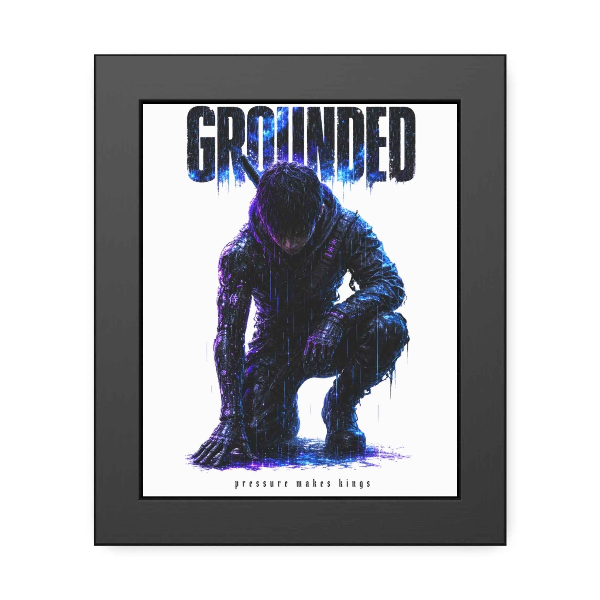 Framed Poster — 'GROUNDED' Motivational Sci‑Fi Art