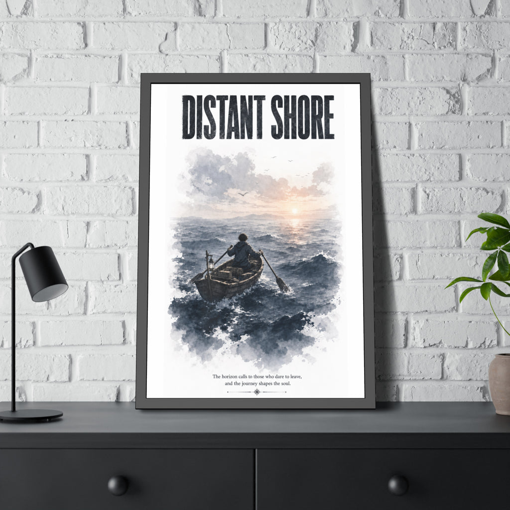 Poster — "Distant Shore" Framed Nautical Art Print