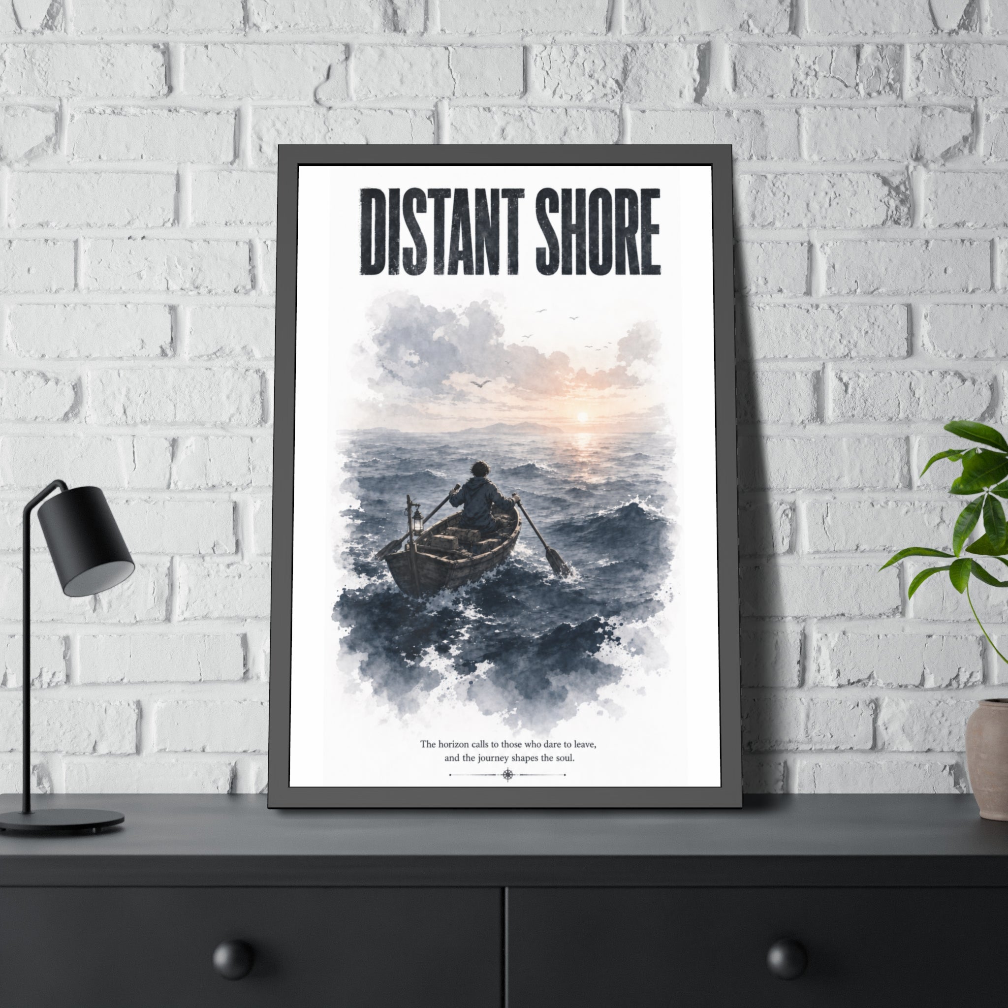 Poster — "Distant Shore" Framed Nautical Art Print