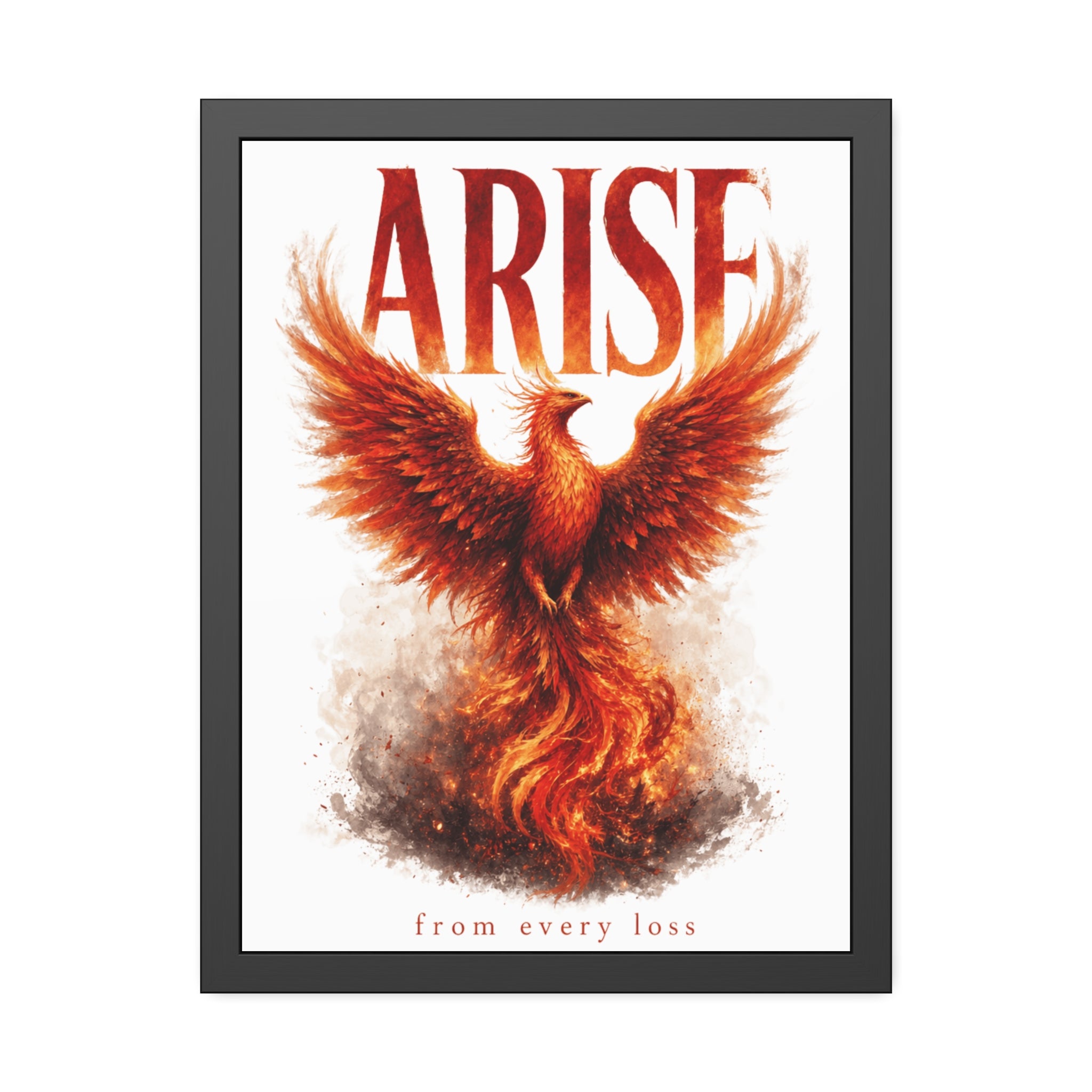 Framed Poster — "ARISE" Phoenix Art Print (Inspirational Wall Decor)