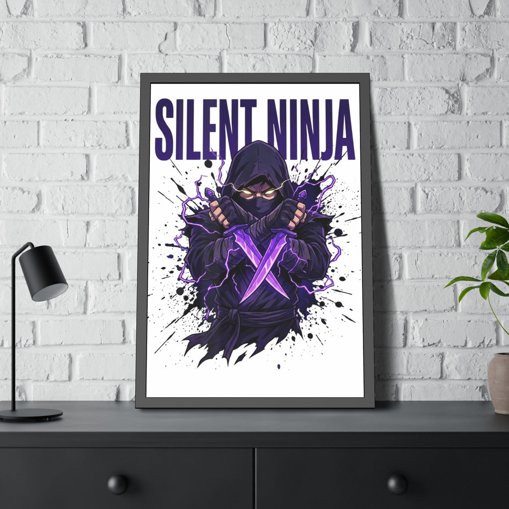 Silent Ninja Framed Poster — Purple Assassin Wall Art