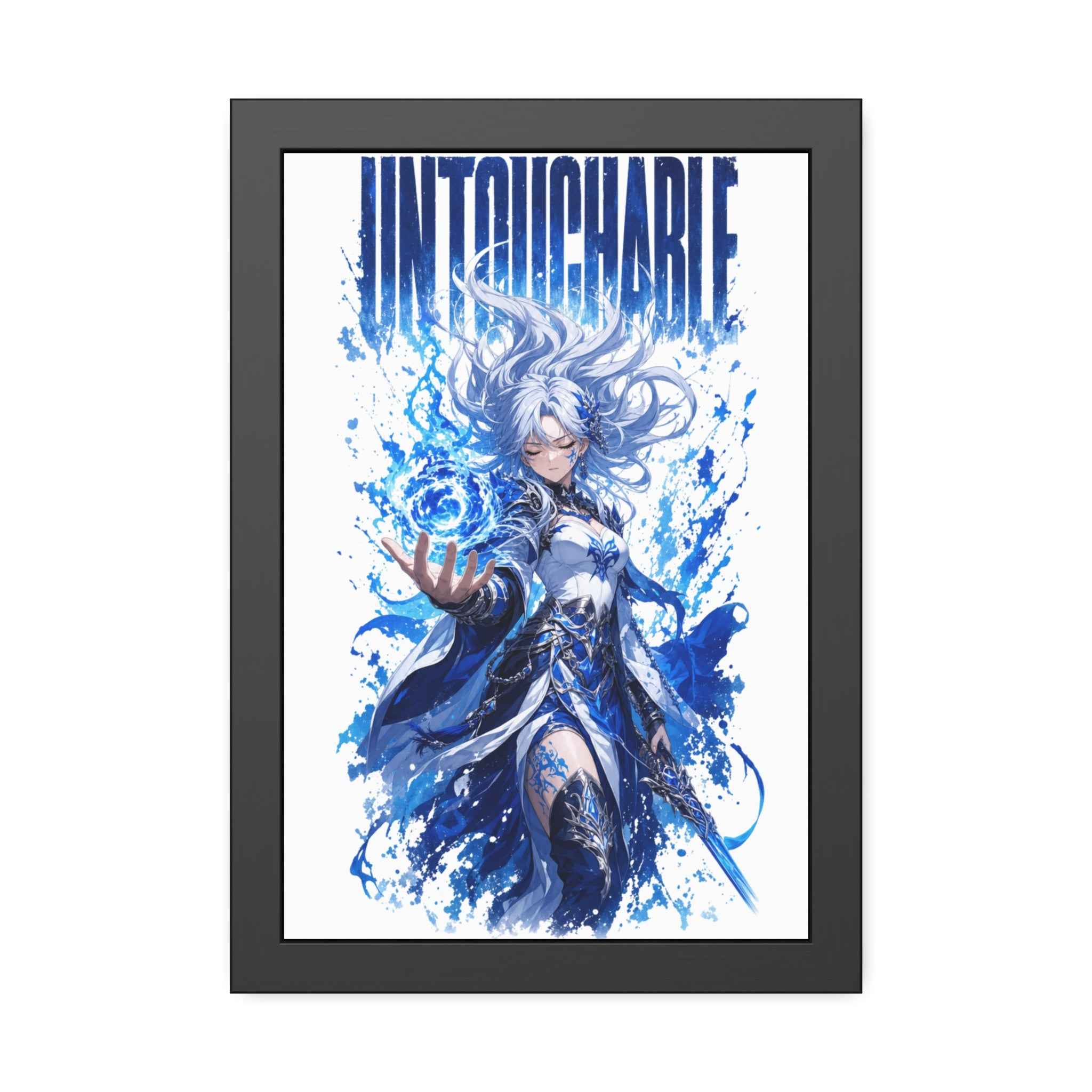 Untouchable Framed Art Poster — Blue Fantasy Sorceress Print