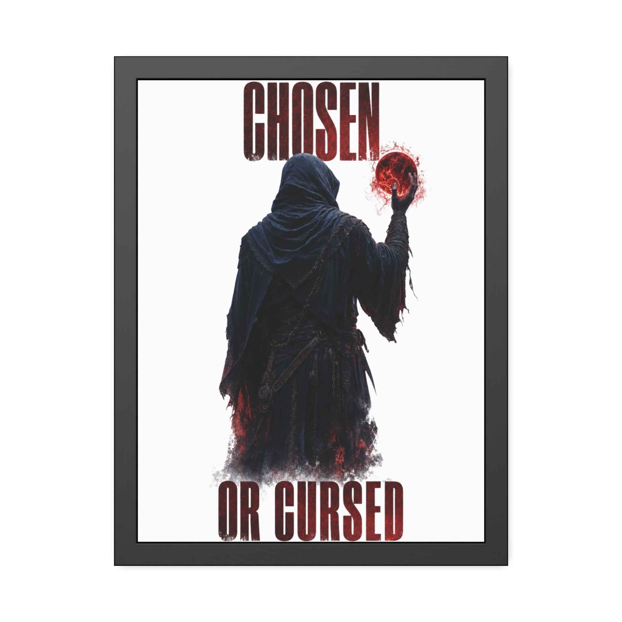 Framed Poster - "Chosen or Cursed" Dark Grim Reaper Art