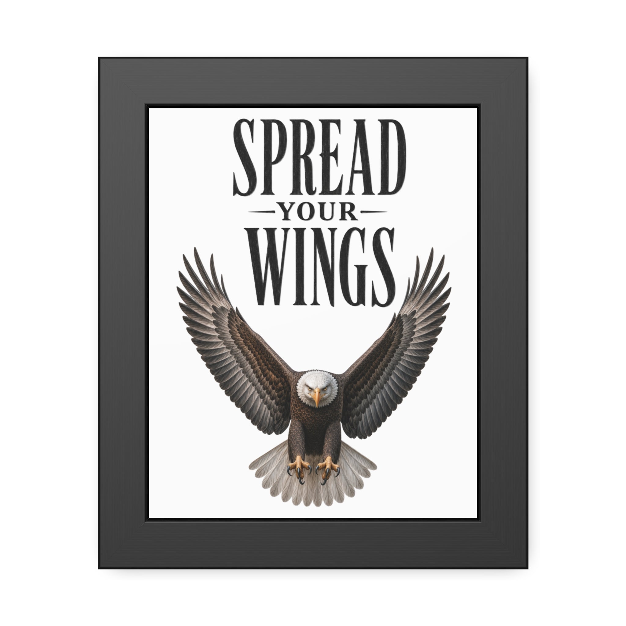 Framed Poster - "Spread Your Wings" Eagle Wall Art,