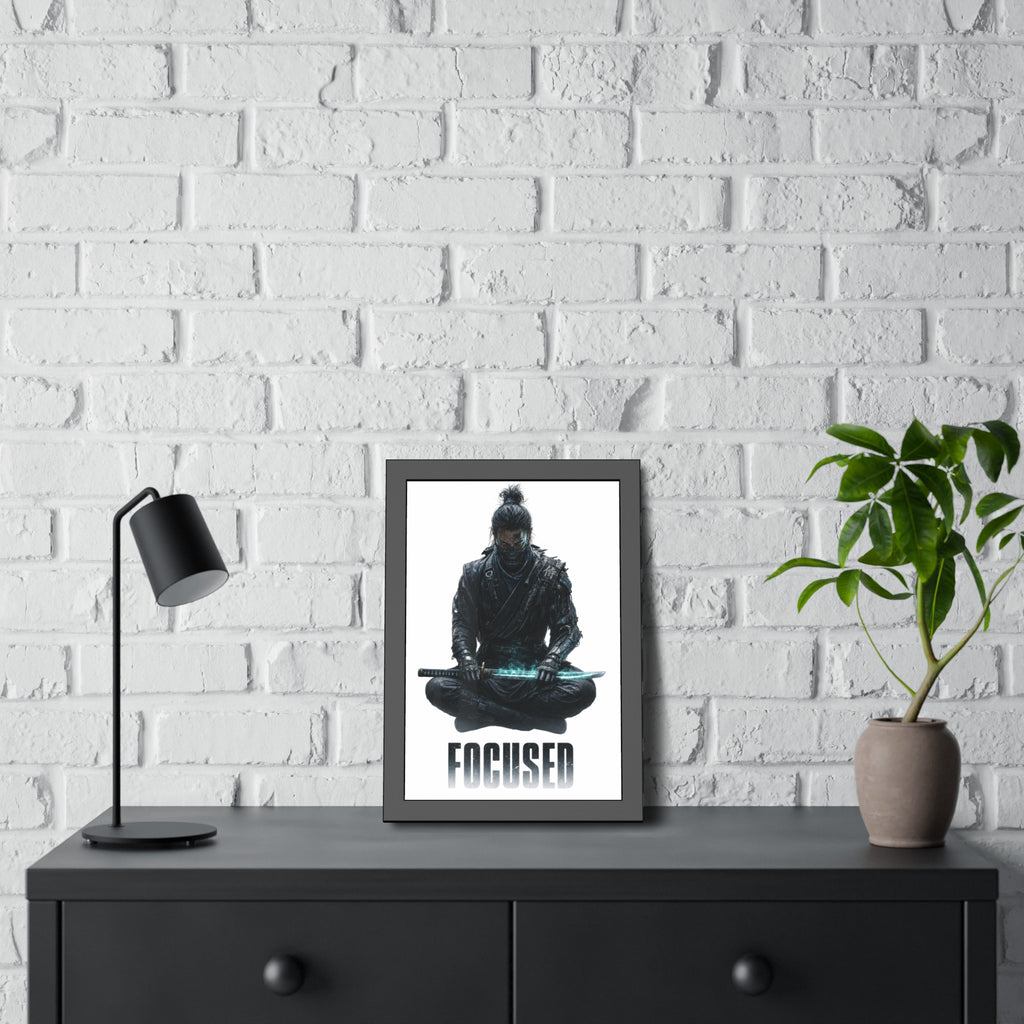 Focused Samurai Framed Poster — Motivational Wall Art
