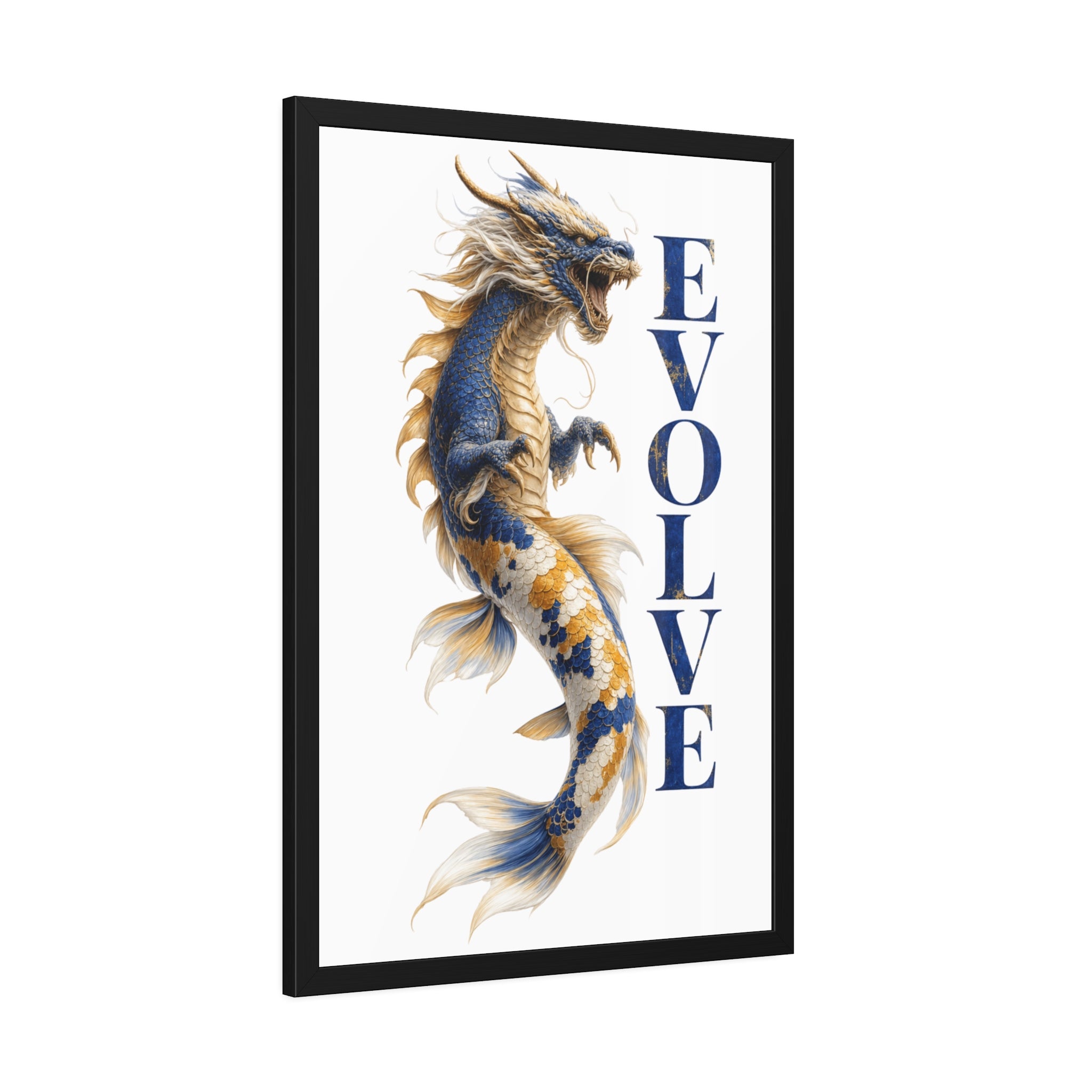 Evolve Dragon Koi Framed Poster
