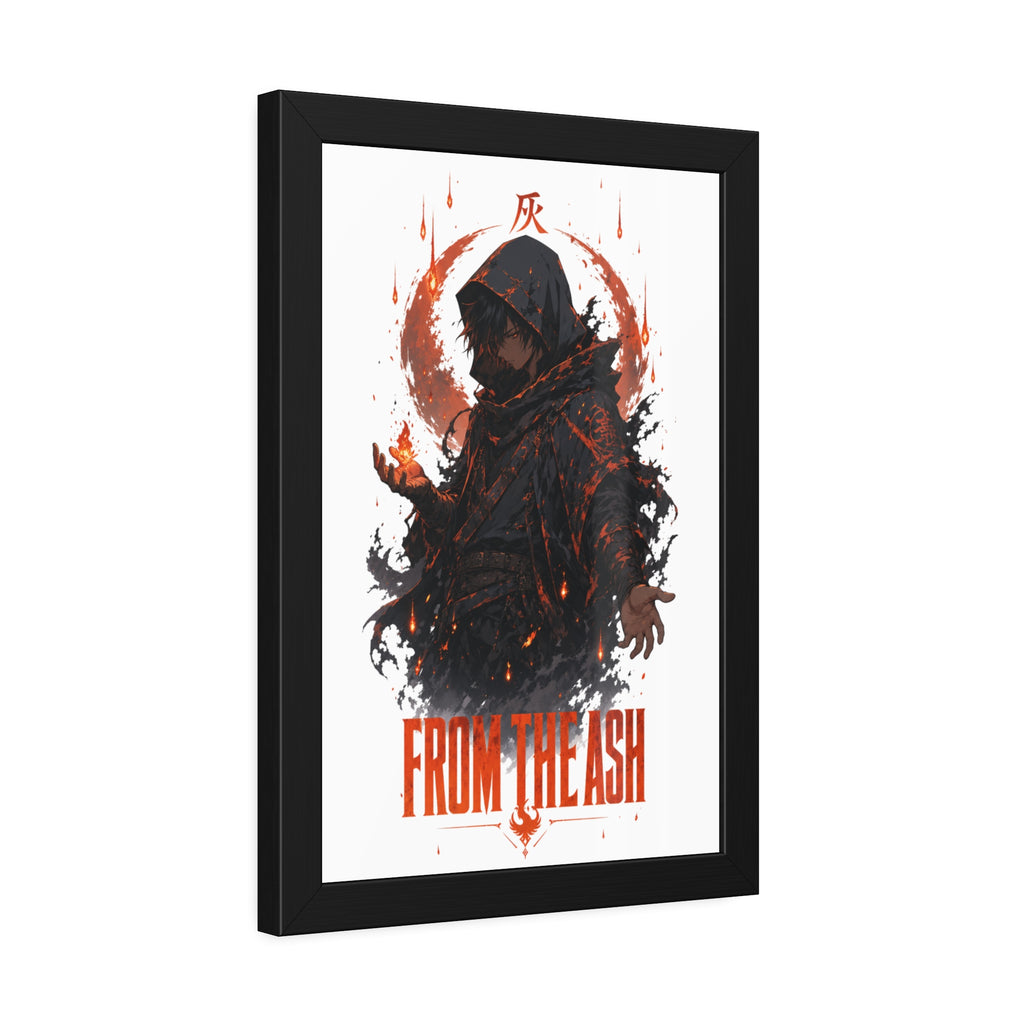 From the Ash Framed Poster — Dark Fantasy Hooded Figure Wall Art