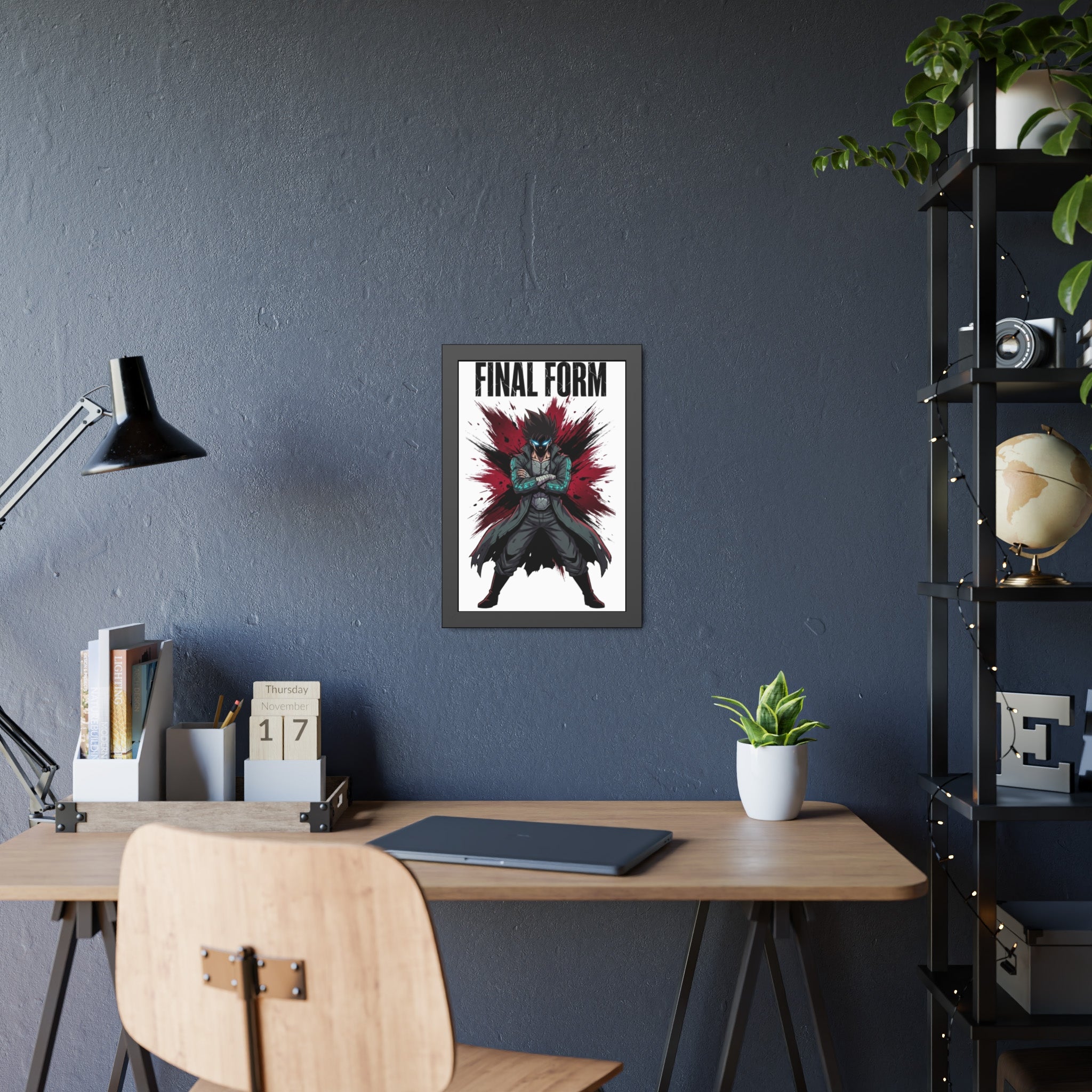 Final Form Framed Poster — Dark Anime Hero Art Print