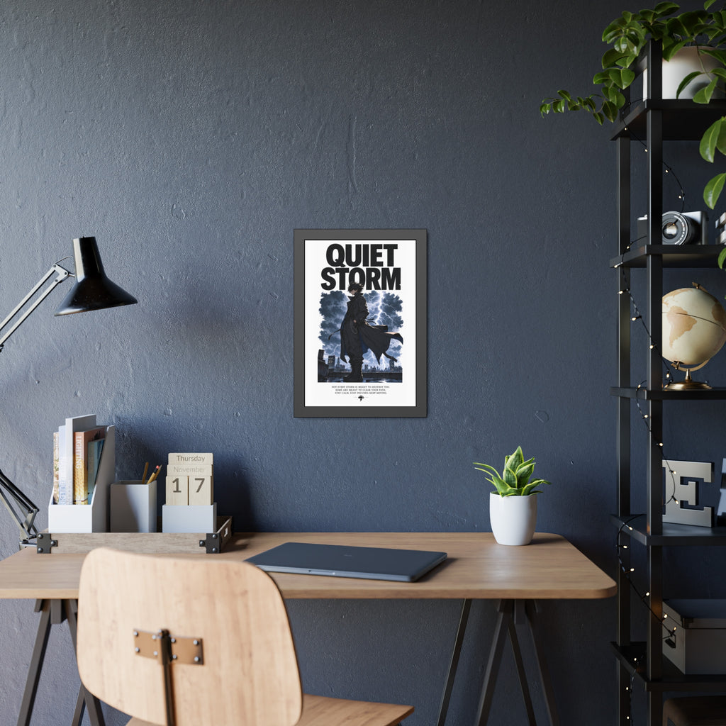 Framed Poster — "Quiet Storm" Dark Urban Lightning Art Print