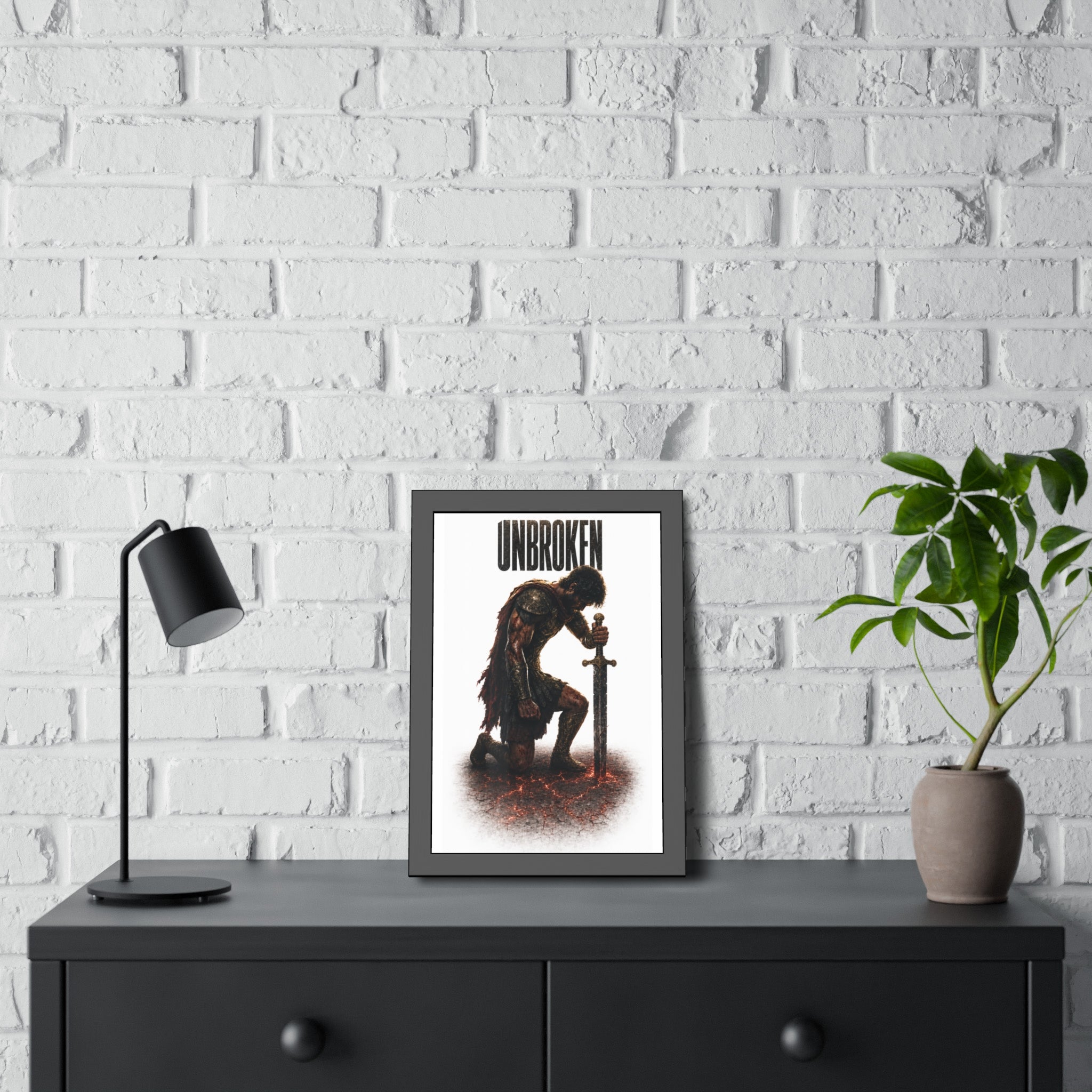 Unbroken Warrior Framed Poster