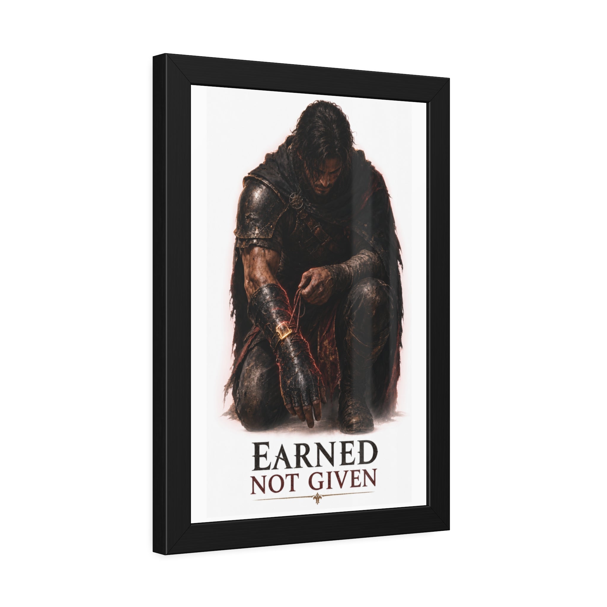 Framed Poster — "Earned Not Given" Knight Wall Art