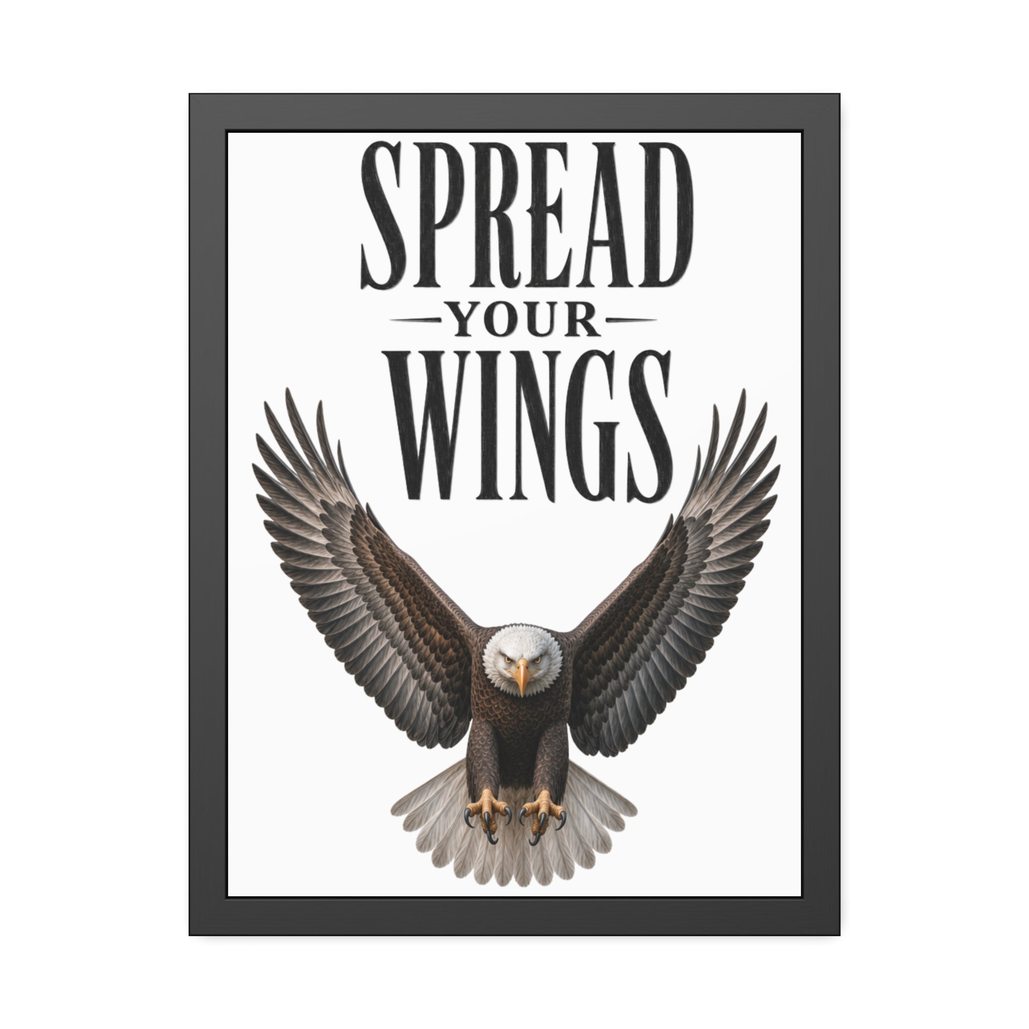 Framed Poster - "Spread Your Wings" Eagle Wall Art,