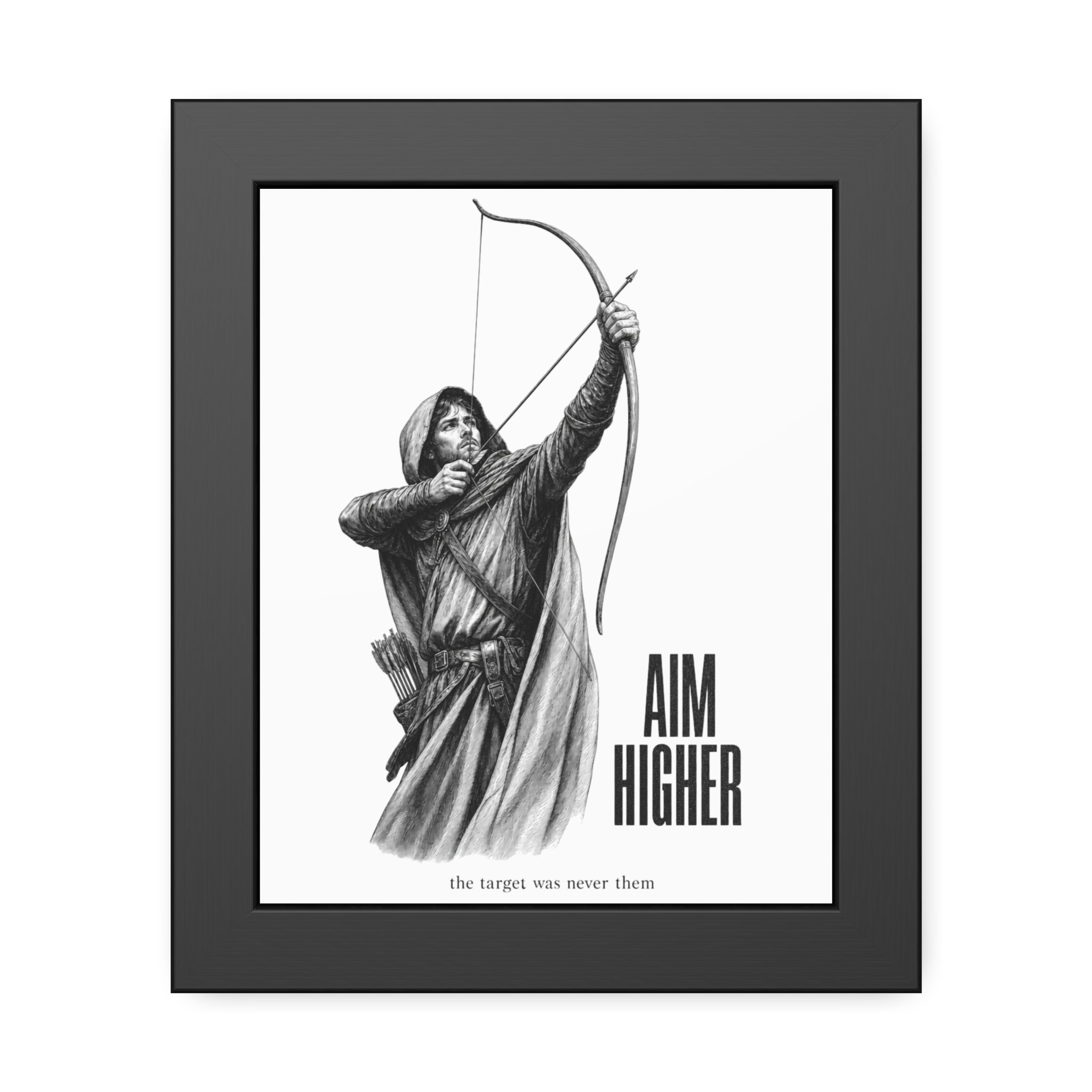 Aim Higher Framed Poster — Archer Wall Art Motivational Print