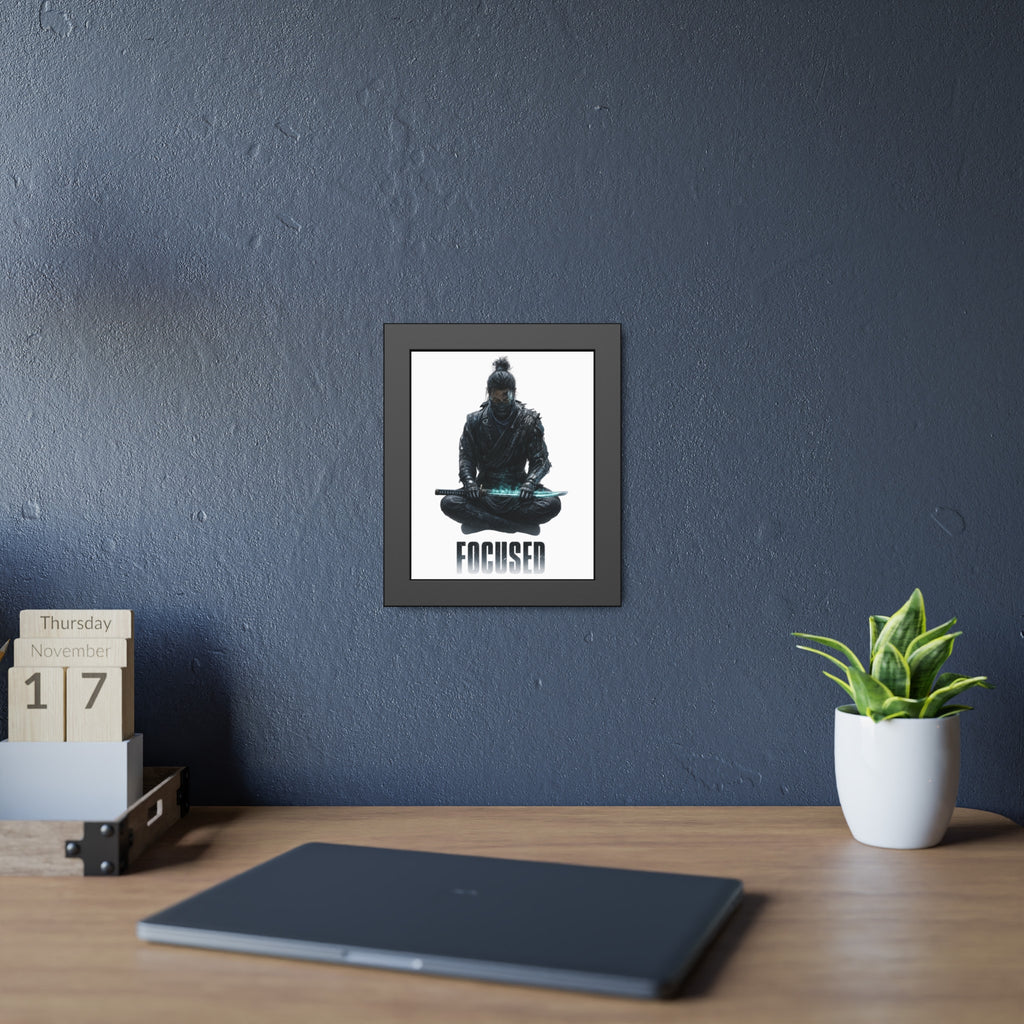 Focused Samurai Framed Poster — Motivational Wall Art
