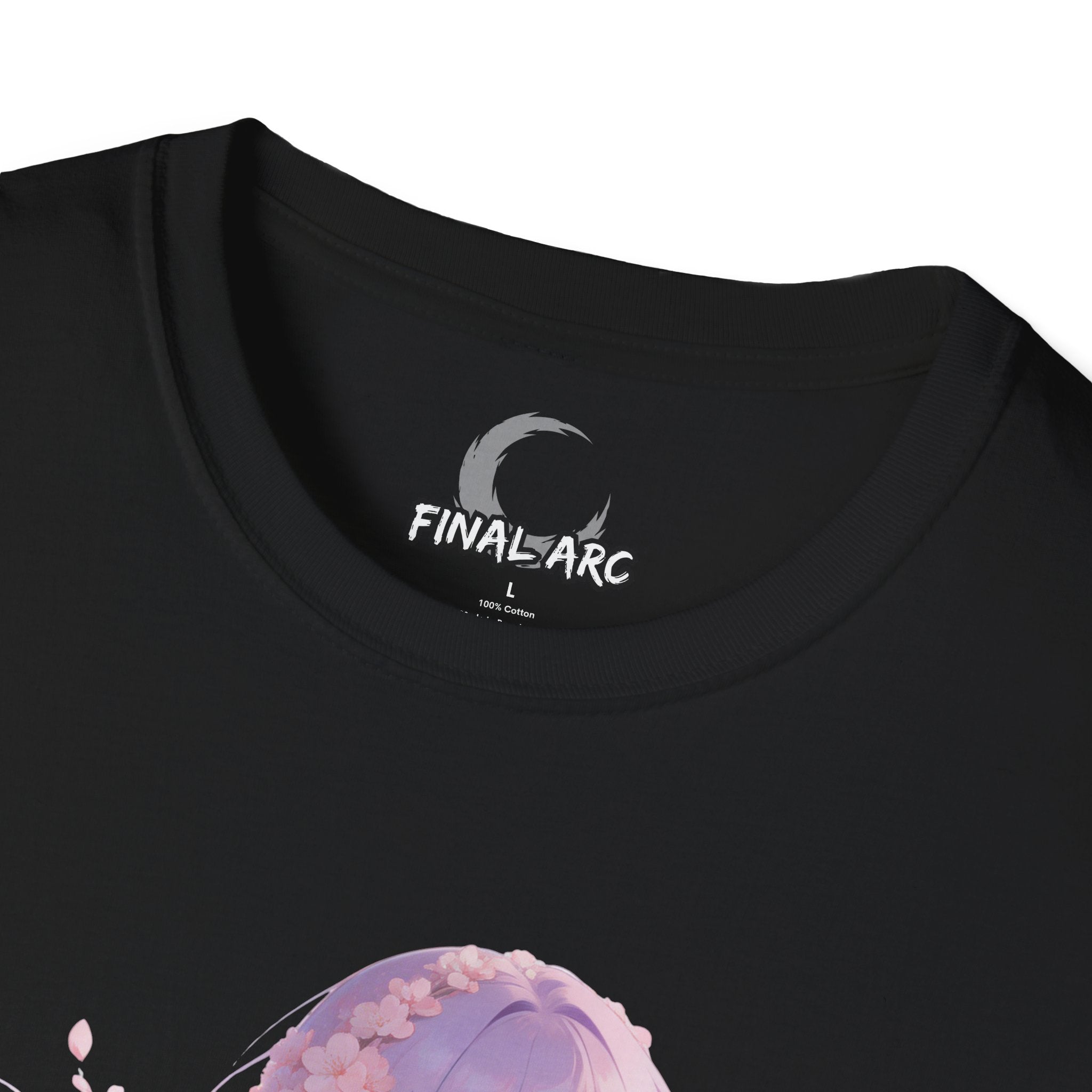 Anime Girl Floral Portrait T-Shirt