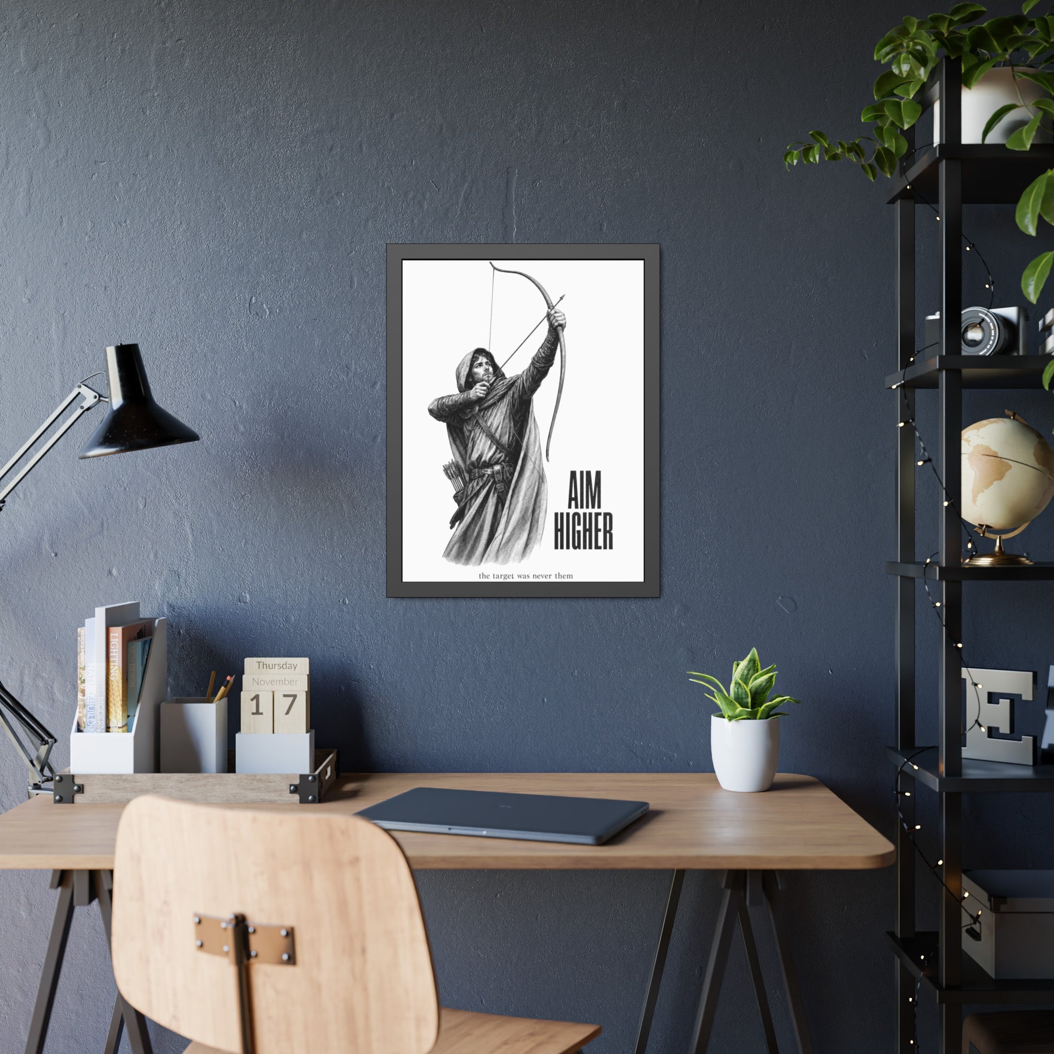 Aim Higher Framed Poster — Archer Wall Art Motivational Print
