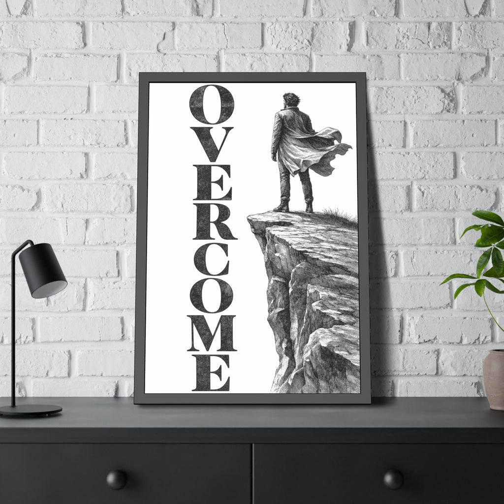 Overcome Framed Poster —  Cliffside Wall Art