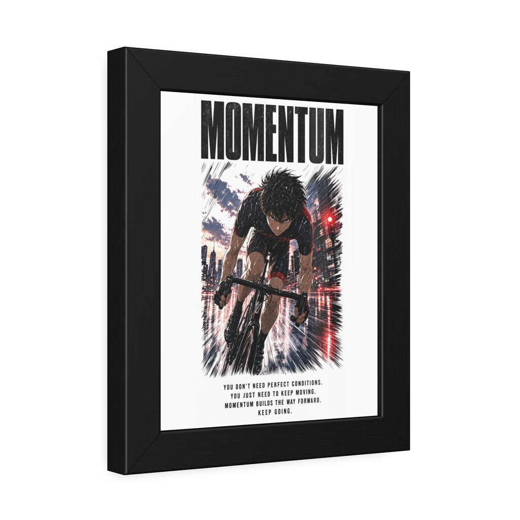 Momentum Cycling Poster — Framed Inspirational Wall Art